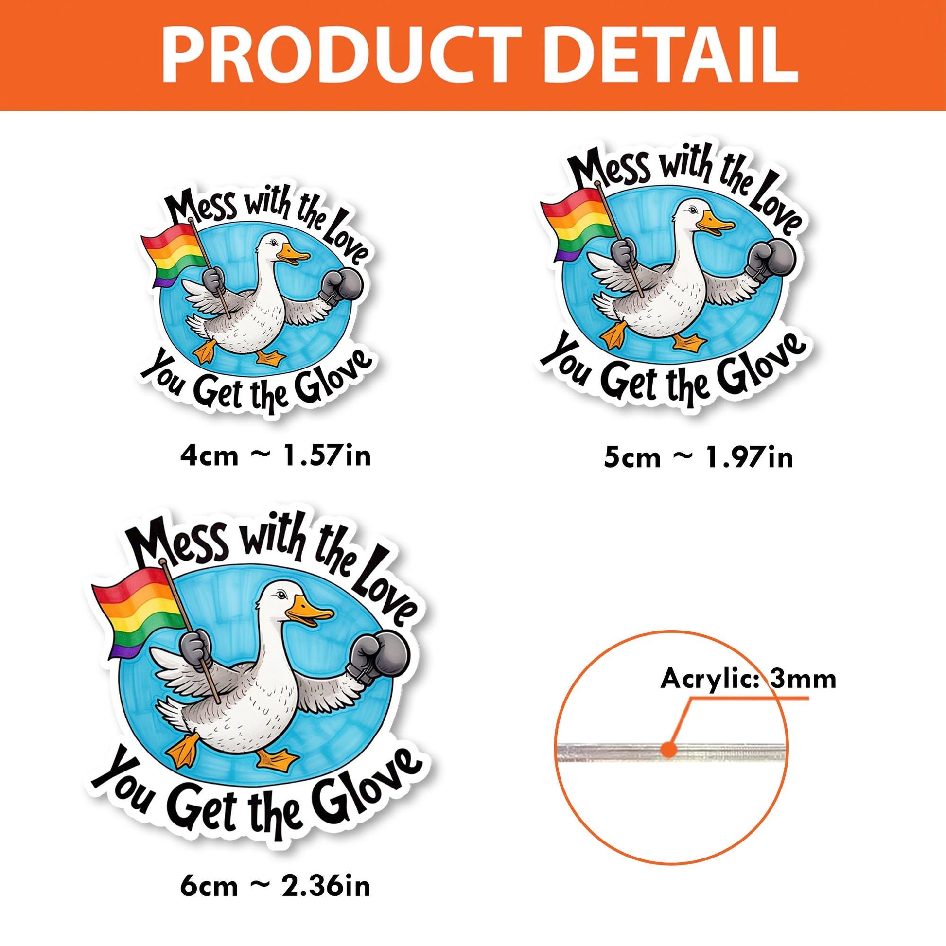 Funny LGBTQ Duck Badge Reel - Mess with the Love You Get the Glove - Nurse ID Holder - Pride Work Accessory - Cute Clip Gift