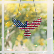 American Flag Eagle Acrylic Window Hanging, Patriotic USA Bird Ornament, 4th of July Home Decor, Eagle Lover Decor