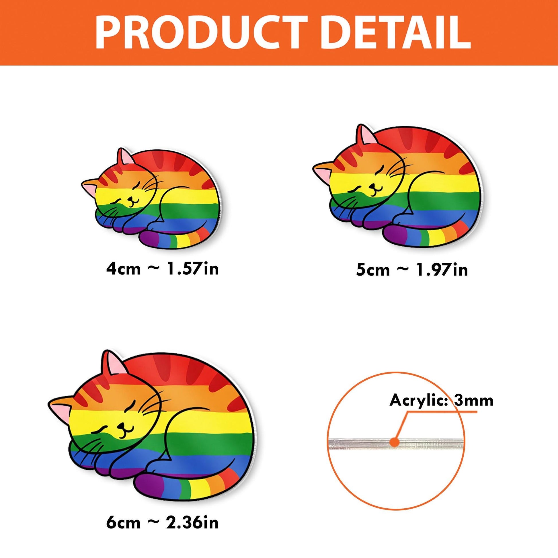 LGBT Cat Badge Reel | Pride ID Holder for Nurses & Teachers | Cute Rainbow Cat Badge Clip | LGBTQ+ Accessory | Queer Cat Gift