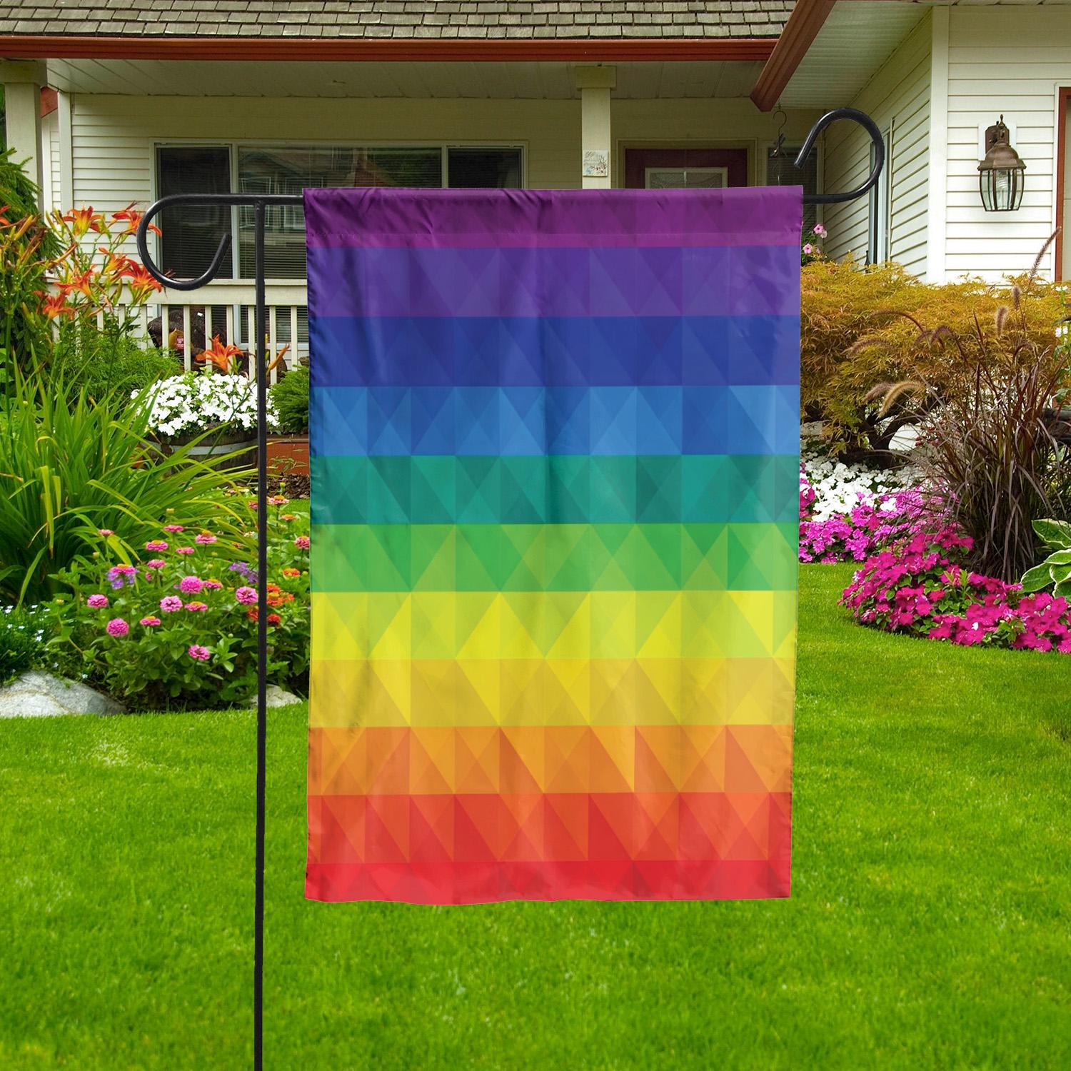 Progress Pride LGBT Garden Flag, Rainbow Flag for Yard, LGBTQ+ Pride Outdoors, Colorful Yard Decor, Garden Banner, Garden Flag Gift