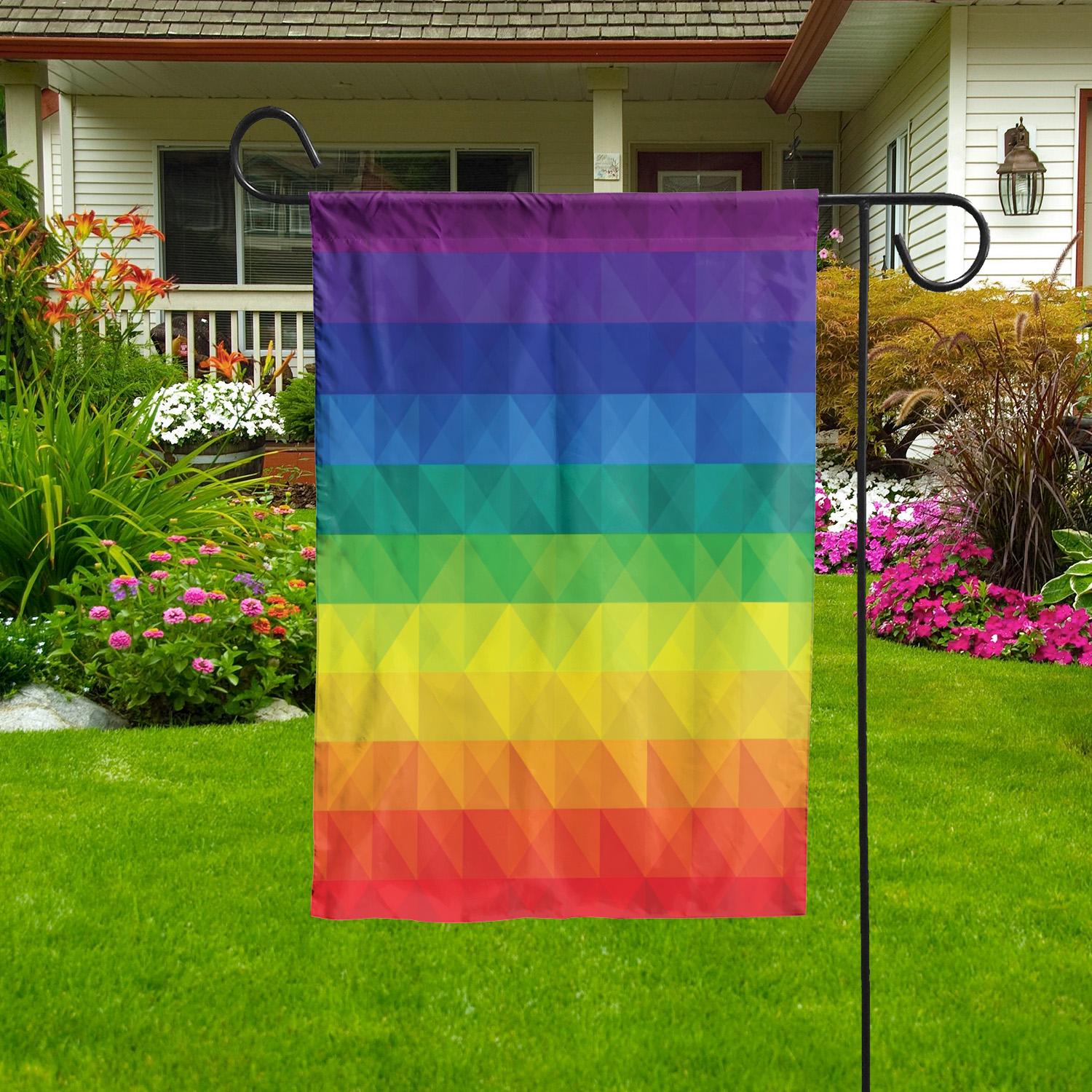 Progress Pride LGBT Garden Flag, Rainbow Flag for Yard, LGBTQ+ Pride Outdoors, Colorful Yard Decor, Garden Banner, Garden Flag Gift