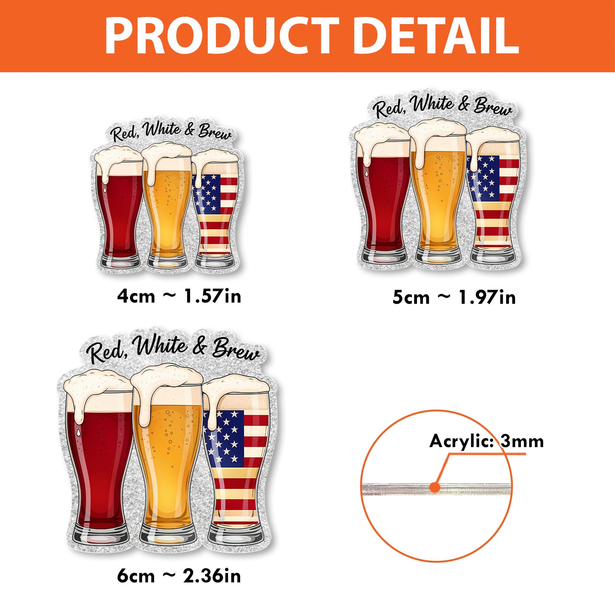 Red White and Brew Badge Reel – Patriotic Beer Nurse ID Holder – USA 4th of July Retractable Badge Clip – Funny RN Gift – Independence Day