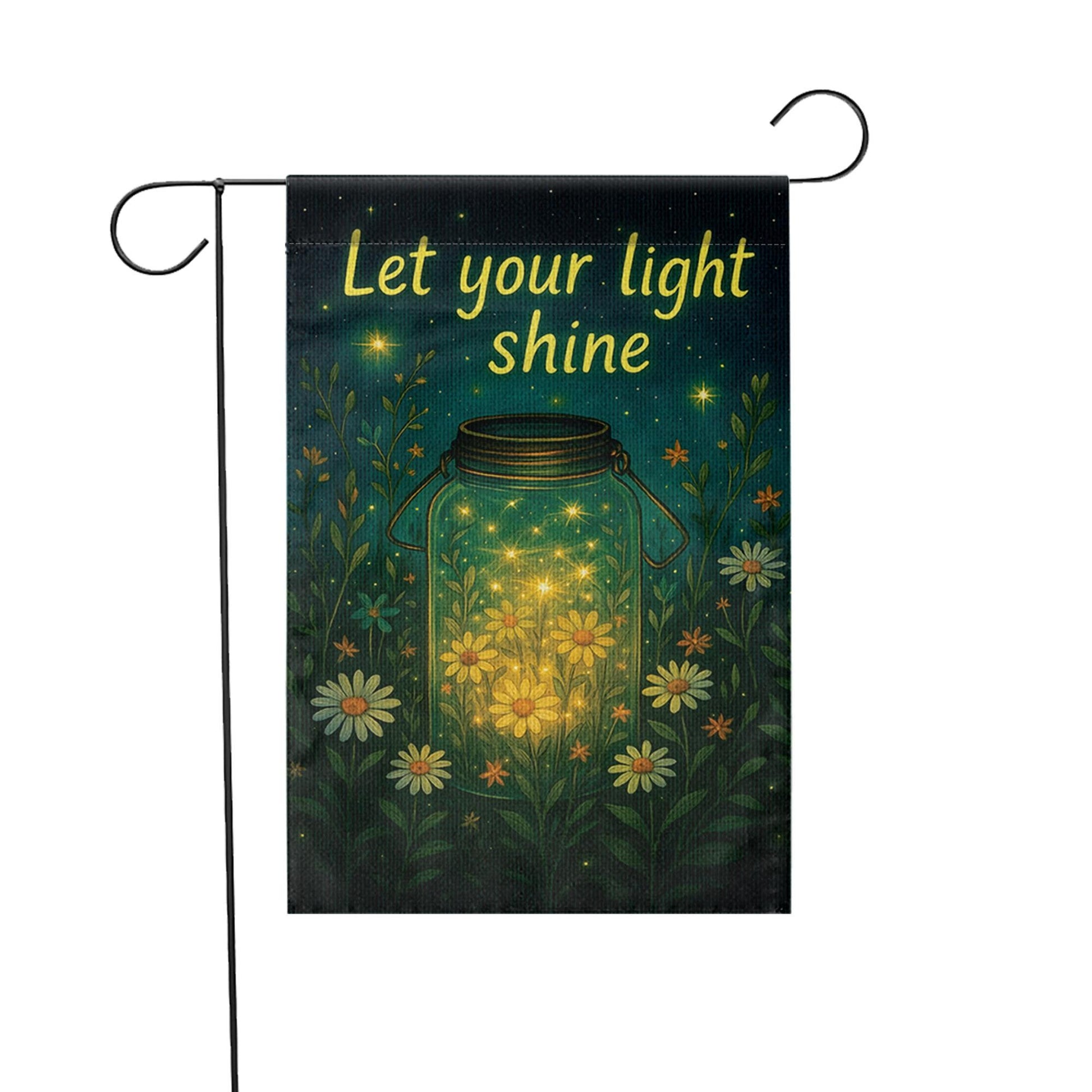 Let Your Light Shine Garden Flag – Inspirational Outdoor Decor, Floral Mason Jar Yard Flag, Uplifting Spring Summer Porch Banner
