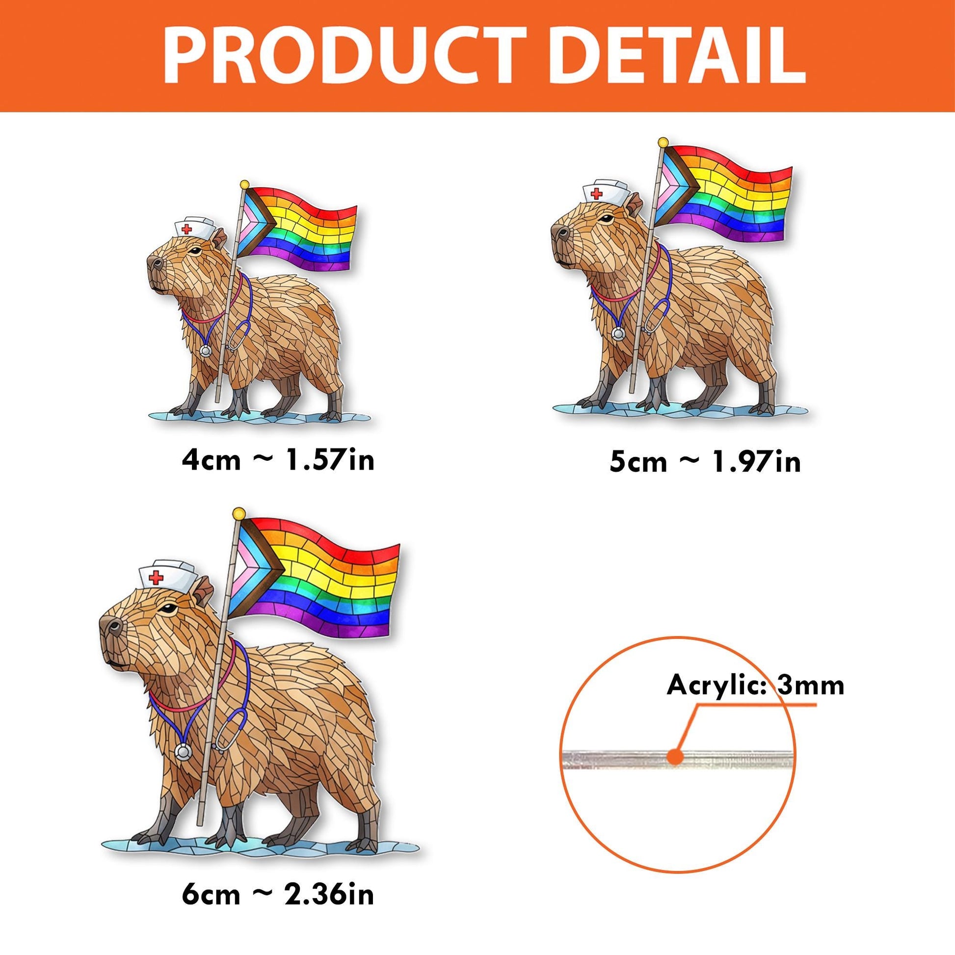 Capybara Nurse Pride Badge Reel, LGBTQ+ ID Holder, Rainbow Nurse Clip, Cute Capybara Badge, Pride Accessory, Fun Gift
