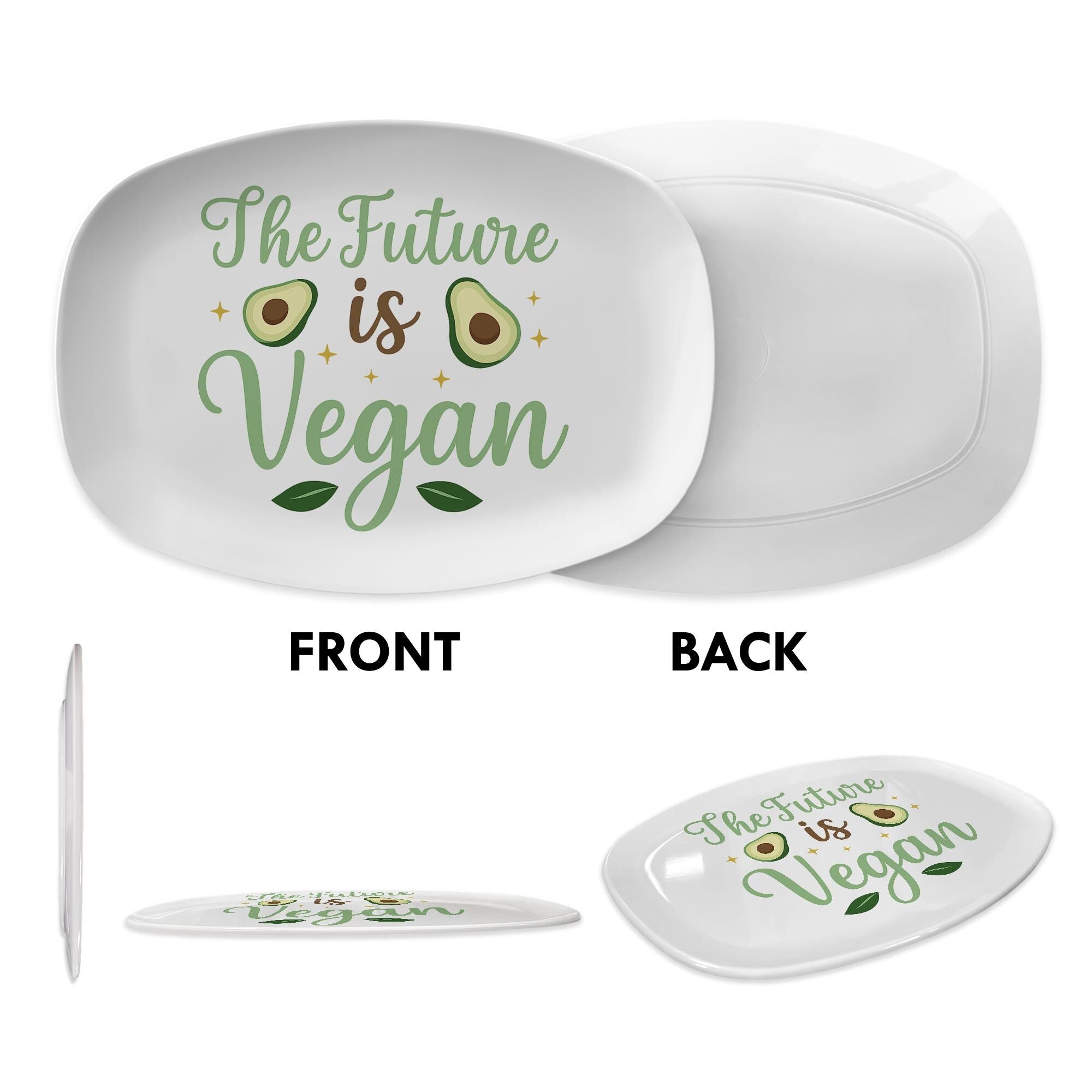 The Future is Vegan Platter – Avocado Vegan Serving Tray – Eco Friendly Kitchen Gift – Plant Based Hostess Dish – Sustainable Tableware