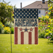Patriotic Garden Flag – Rustic Americana Yard Decor with Stars and Stripes, 4th of July Outdoor Flag, Vintage America Banner