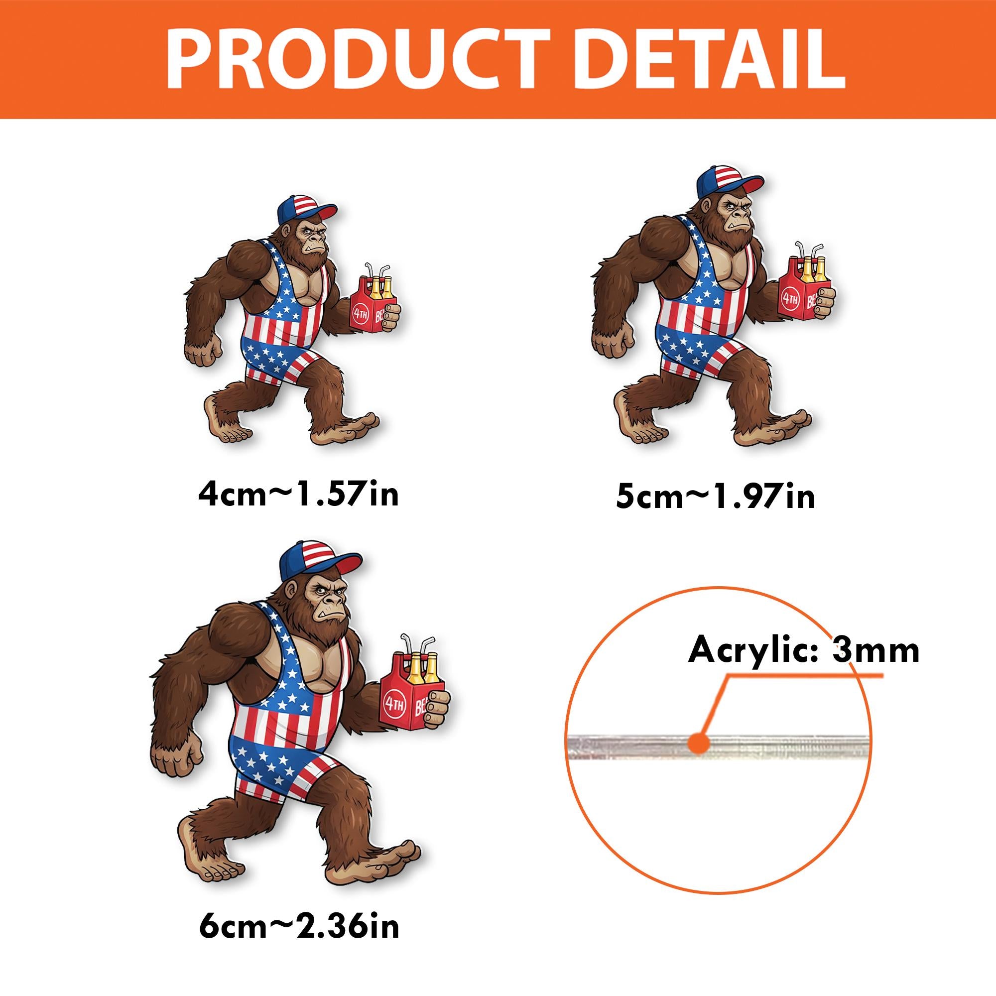 Patriotic Bigfoot Phone Grip – Funny USA Sasquatch Holder – 4th of July Pop Socket Accessory – Red White Blue Phone Stand