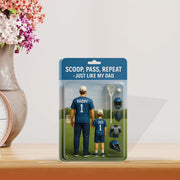 Personalized Lacrosse No. 1 Dad Grandpa Man & Kids Acrylic Block Plaque, Father's Day Gift for Snowboarding Dad, Husband, Lacrosse Dad Gift