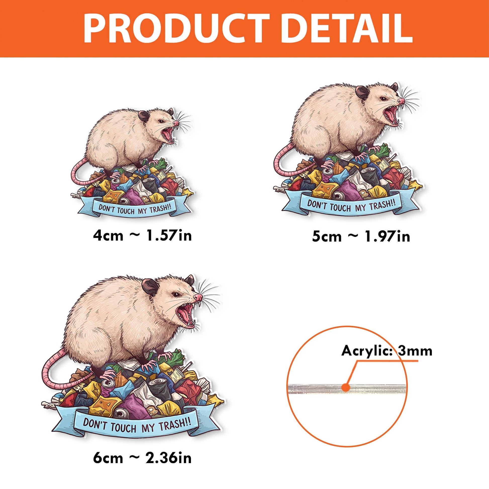 Don't Touch My Trash Possum Badge Reel, Funny Hissing Opossum Retractable ID Holder Clip, Nurse Gift RN Medical Staff Teacher Office Humor