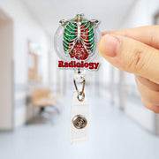 Radiology Badge Reel – Anatomical Organs & Ribcage Medical ID Holder – Retractable Clip for Radiologists, Techs, and Healthcare Staff