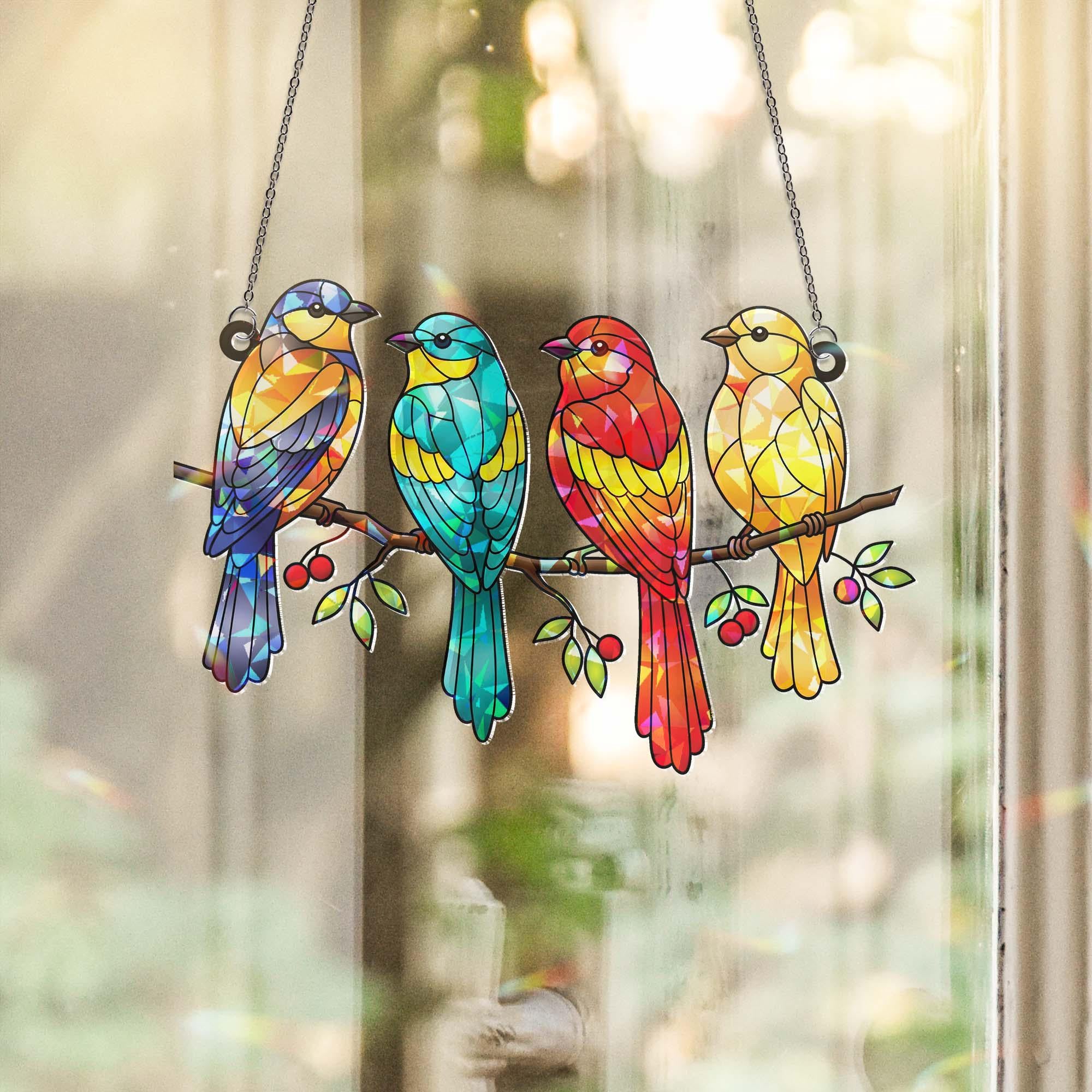 Bird Colorful Window Hanging, Hologram Bird Suncatcher Window Decor, Bird Window Decor, Gift for Bird Lovers, Spring Home Decor