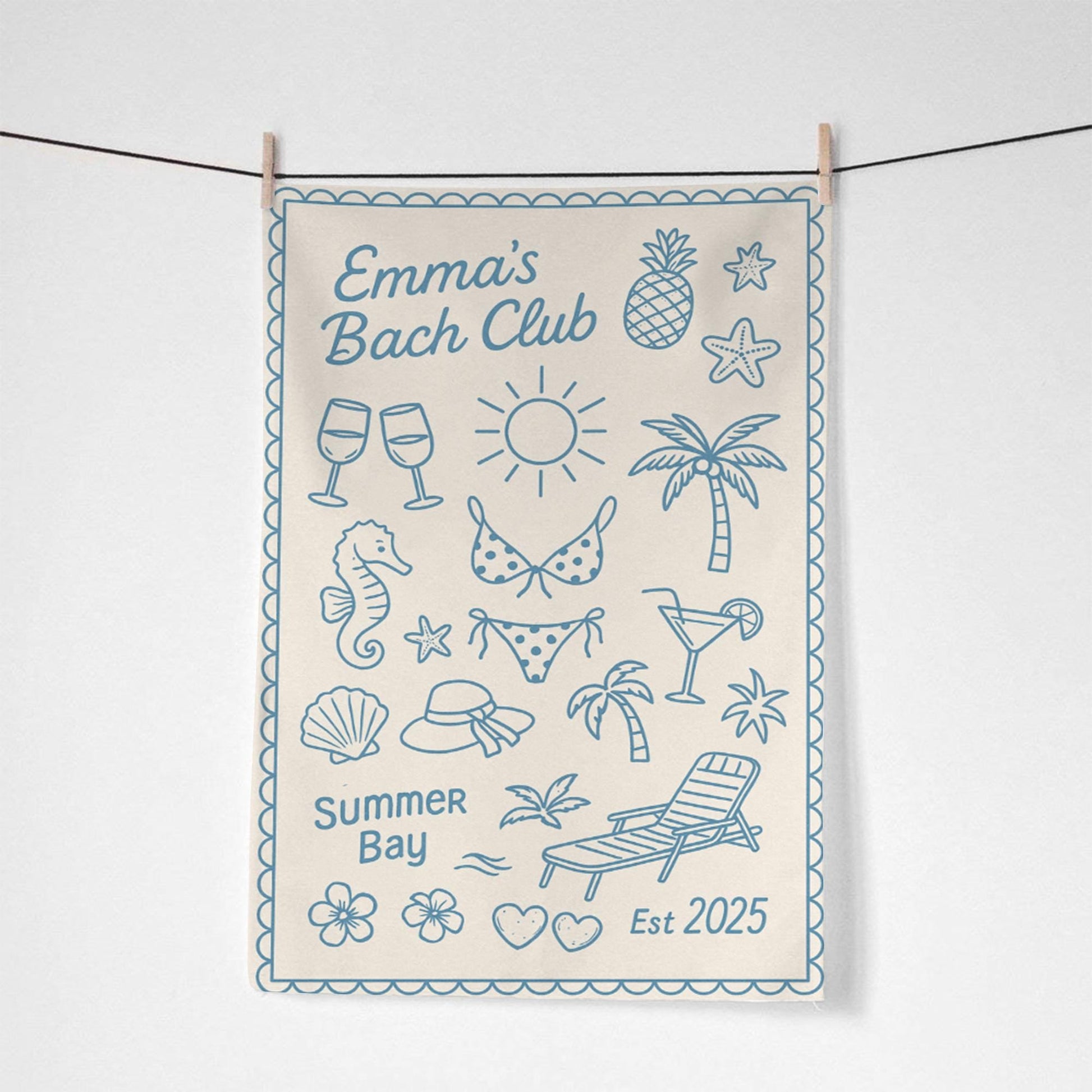 Custom Bachelorette Towel – Personalized Bach Party Towel, Summer Girls Trip Gift, Bride Squad Pool Towel, Beach Weekend Favor