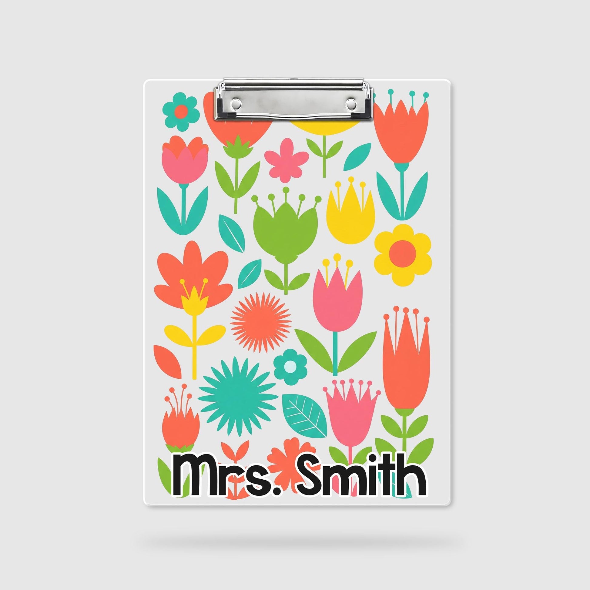Personalized Teacher Appreciation Gift, Custom Boho Floral Teacher Clipboard, End Of Year Gift, Back To School Teacher School Supplies