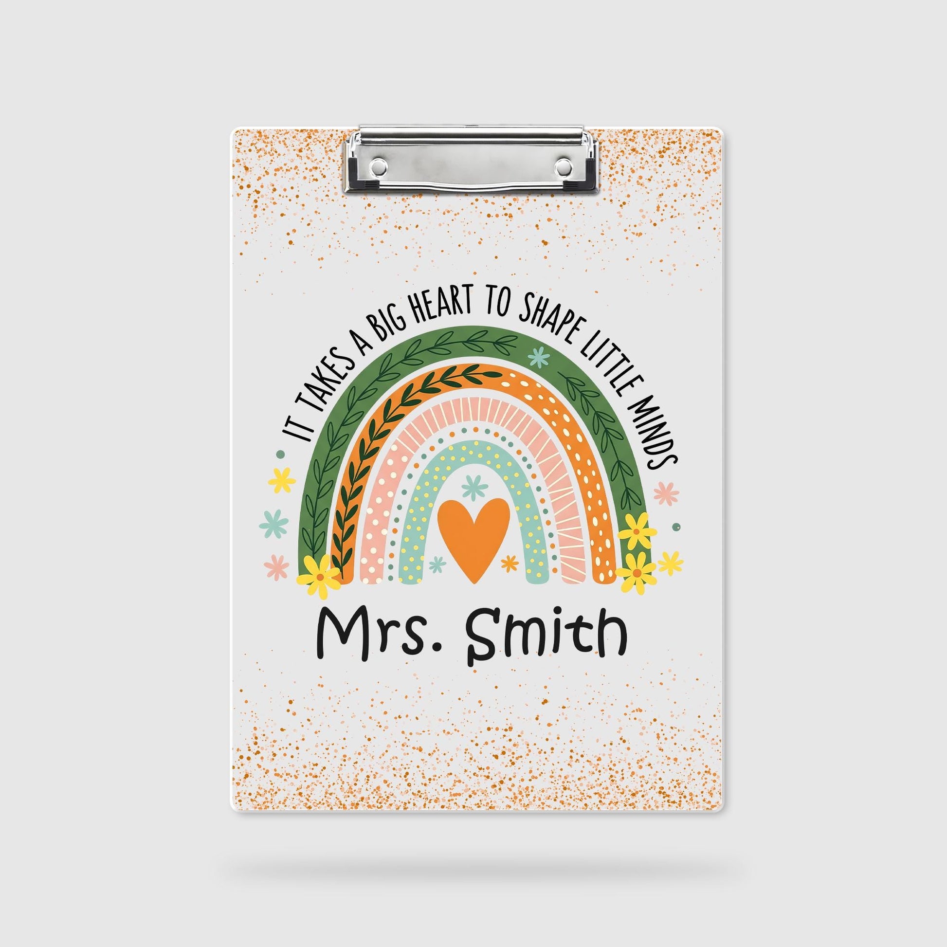 Personalized Teacher Appreciation Gifts, Custom Rainbow Teacher Clipboard, Teacher Name Clipboard, Back To School, End Of Year School Gifts