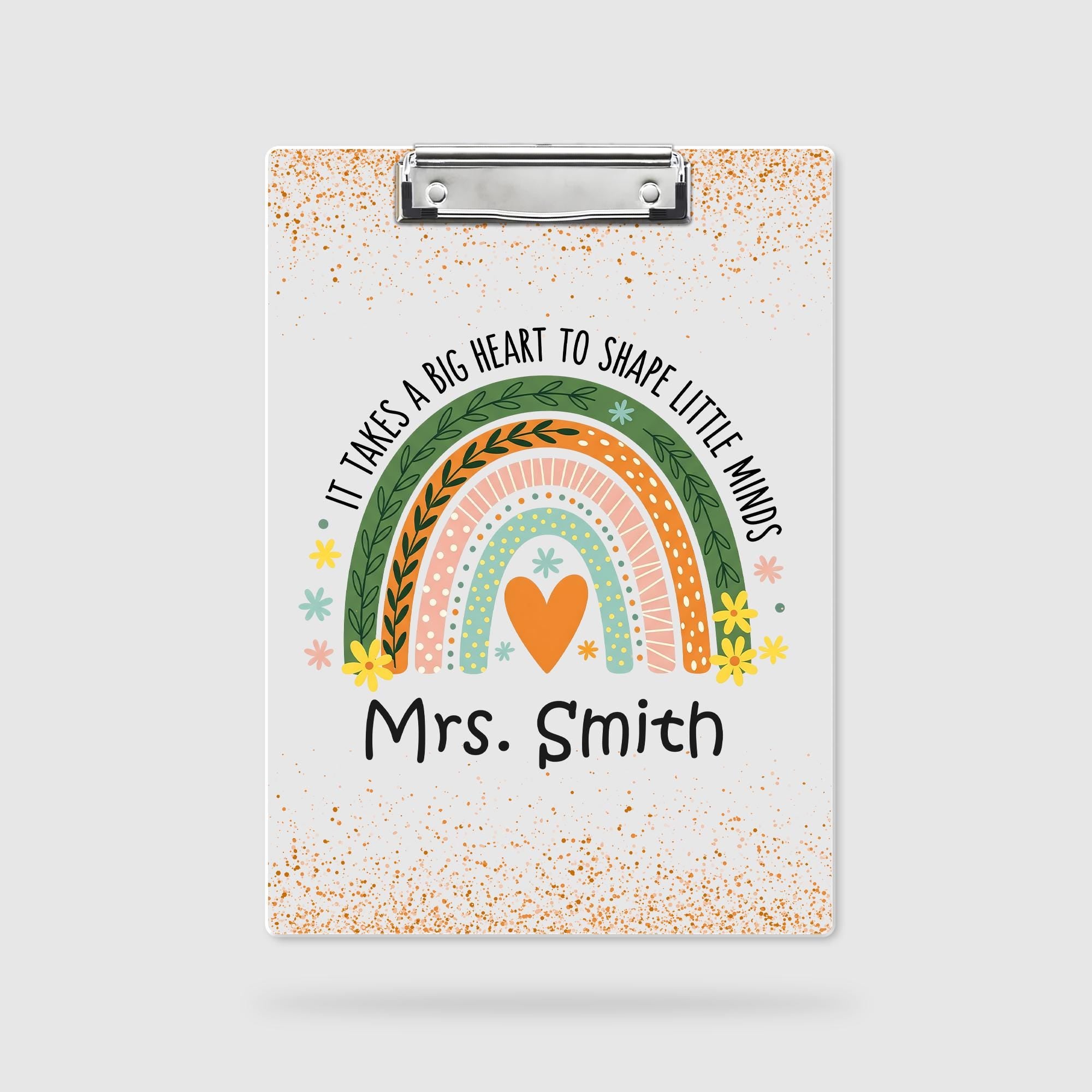 Personalized Teacher Appreciation Gifts, Custom Rainbow Teacher Clipboard, Teacher Name Clipboard, Back To School, End Of Year School Gifts