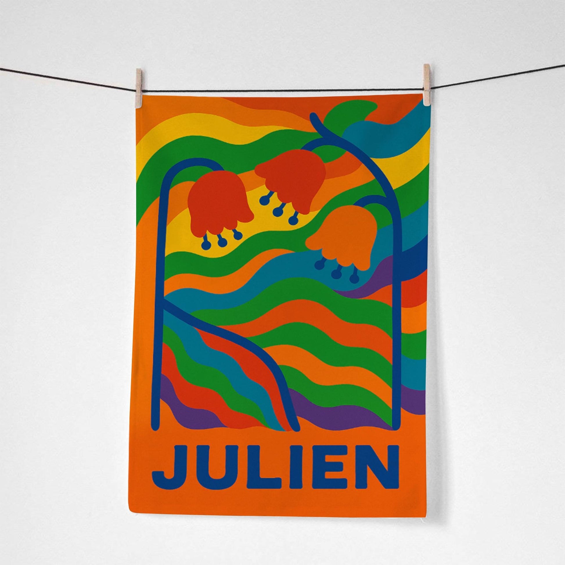 Custom LGBTQ Pride Beach Towel – Personalized Rainbow Name Towel, Colorful Summer Gift, Gay Pride Pool Accessory, Queer Beach Decor