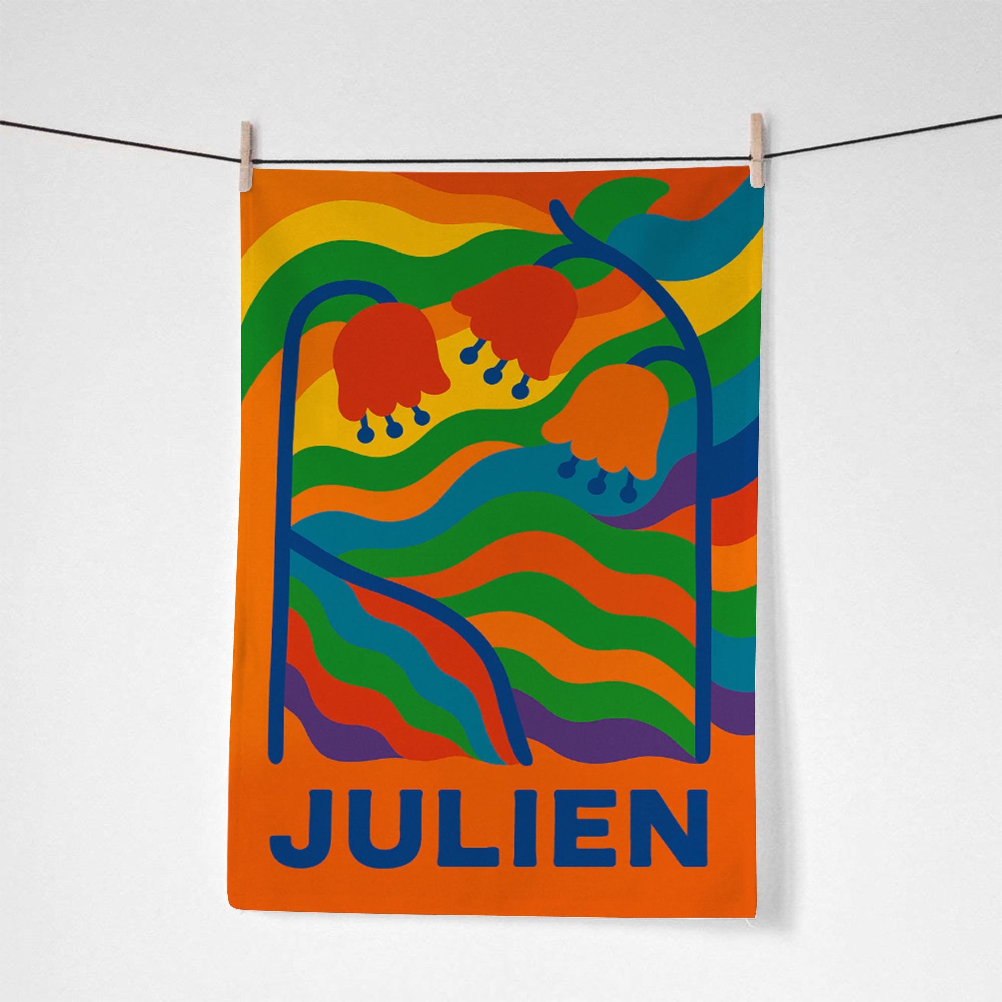 Custom LGBTQ Pride Beach Towel – Personalized Rainbow Name Towel, Colorful Summer Gift, Gay Pride Pool Accessory, Queer Beach Decor