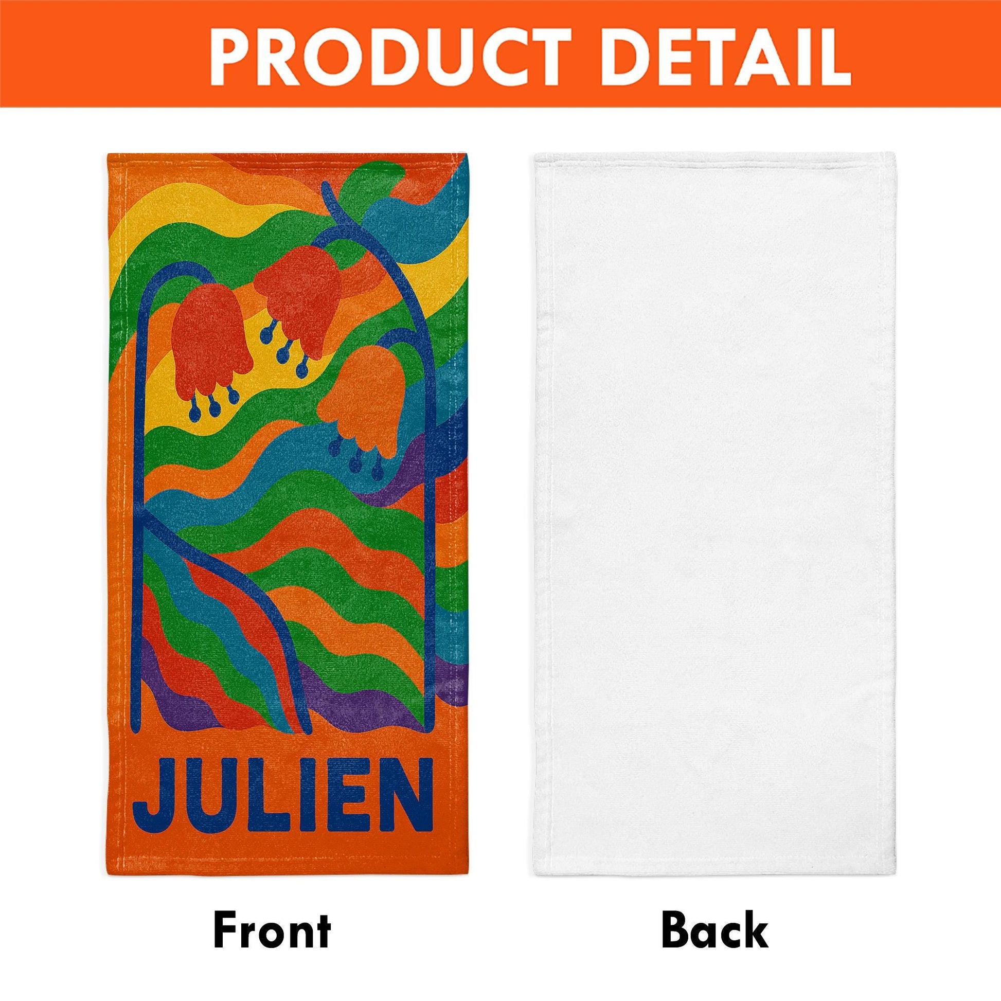 Custom LGBTQ Pride Beach Towel – Personalized Rainbow Name Towel, Colorful Summer Gift, Gay Pride Pool Accessory, Queer Beach Decor