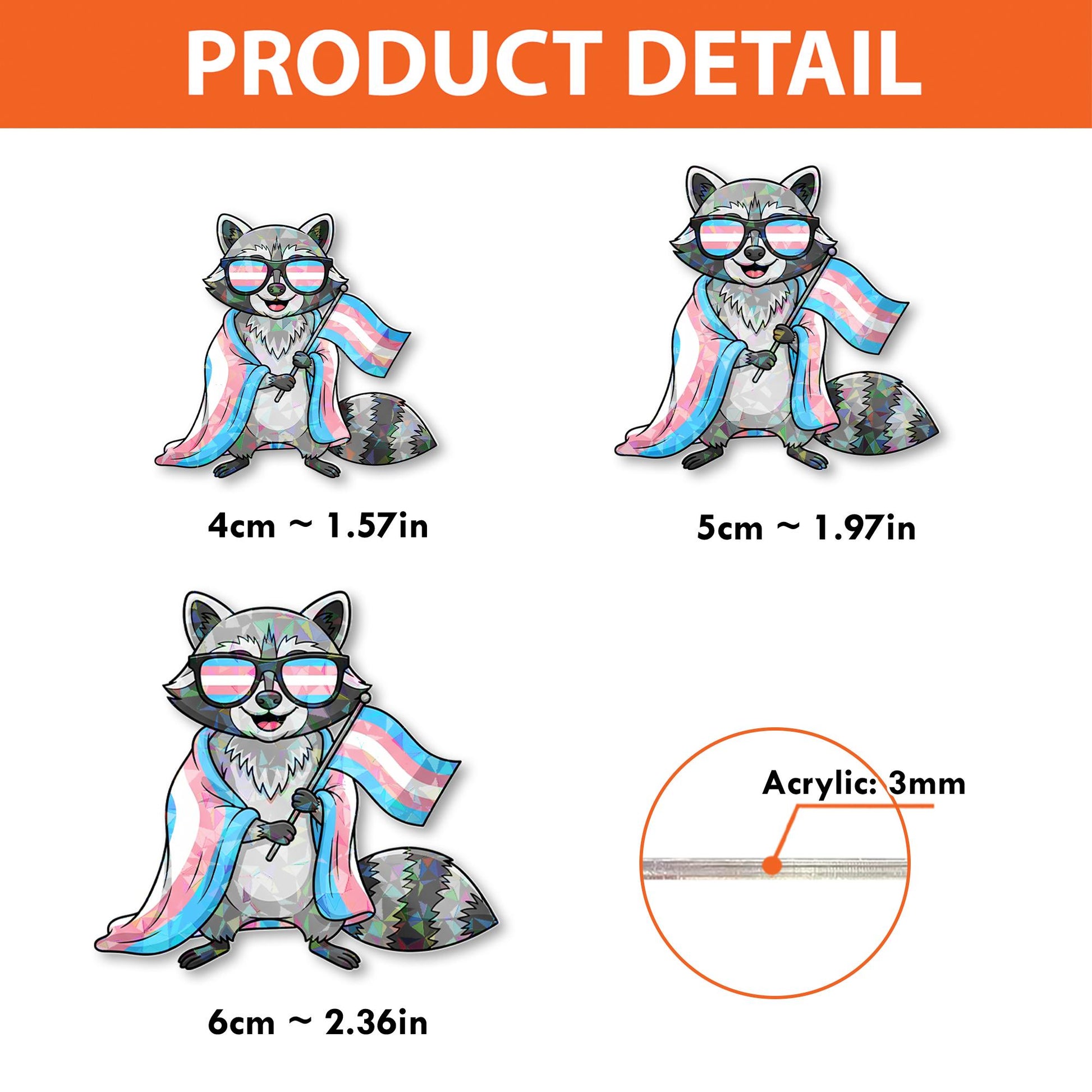 Trans Pride Raccoon Badge Reel – Cute LGBTQ ID Clip for Nurse or Teacher – Funny Inclusive Retractable Badge Holder