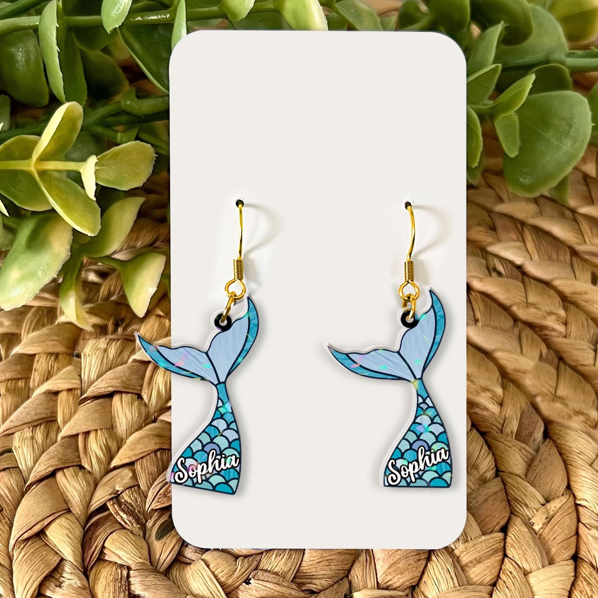 Personalized Mermaid Earrings – Ocean-Inspired Jewelry for Her – Nautical Gift – Beach Lover Accessory – Fantasy Mermaid Gift – Sea Jewelry