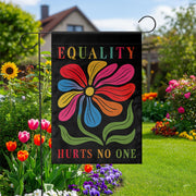 Equality Hurts No One Garden Flag – Colorful LGBTQ Outdoor Yard Decor – Pride Flower Banner – Inclusive Civil Rights Flag