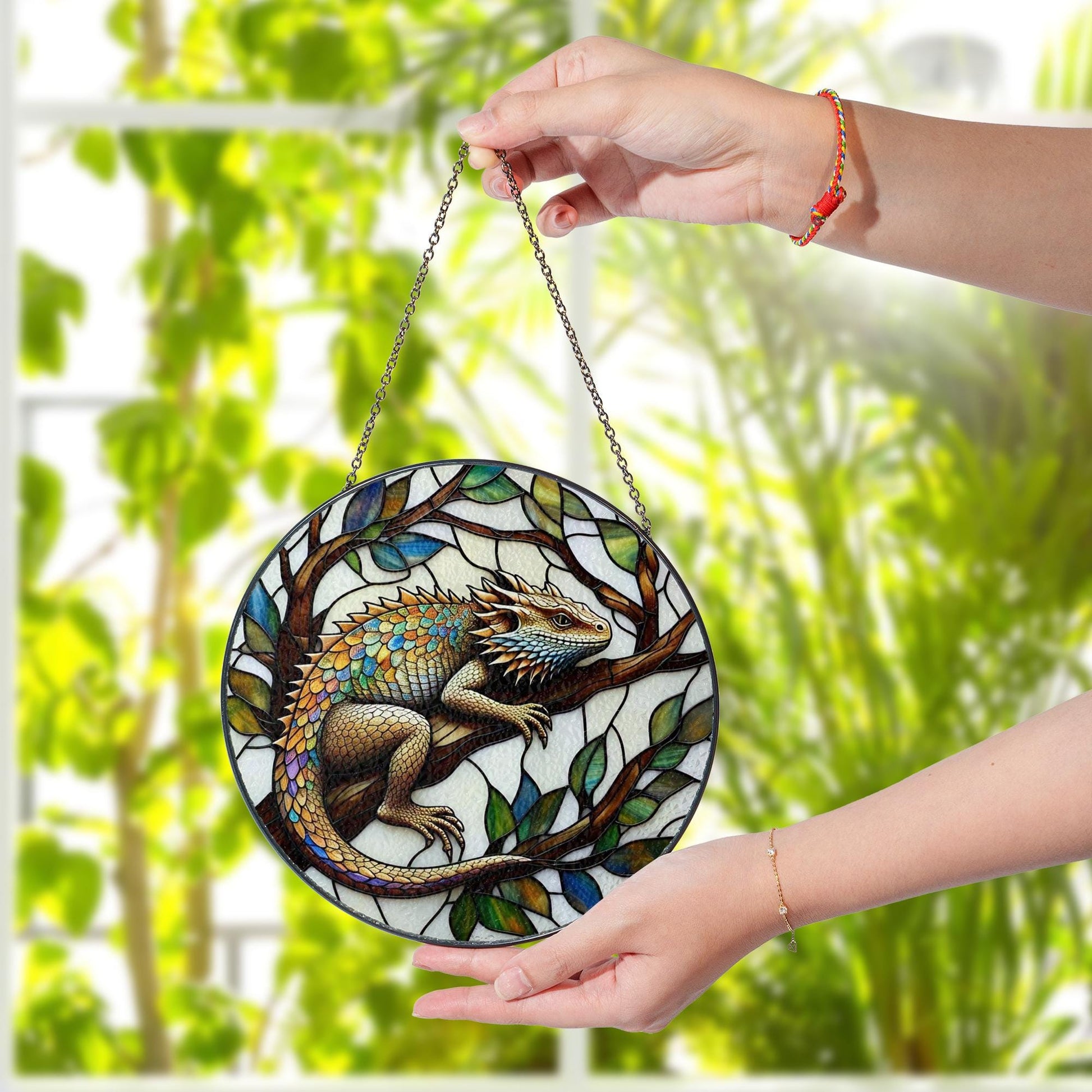 Bearded Dragon Glass Suncatcher – Lizard Window Decor, Reptile Lover Gift,  Terrarium Room Sun Catcher, Nature Lover Home Gift, Gift For Mom