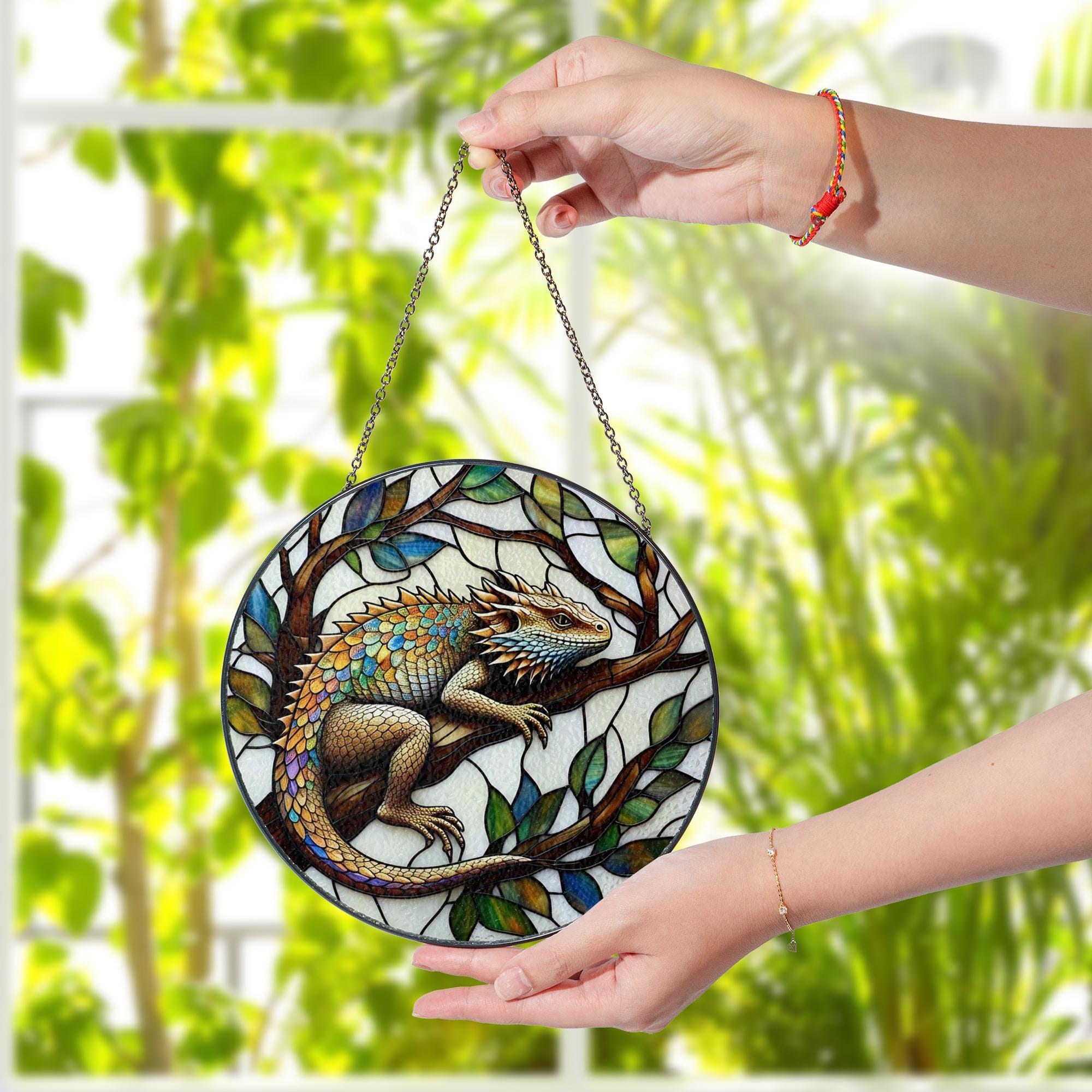 Bearded Dragon Glass Suncatcher – Lizard Window Decor, Reptile Lover Gift,  Terrarium Room Sun Catcher, Nature Lover Home Gift, Gift For Mom
