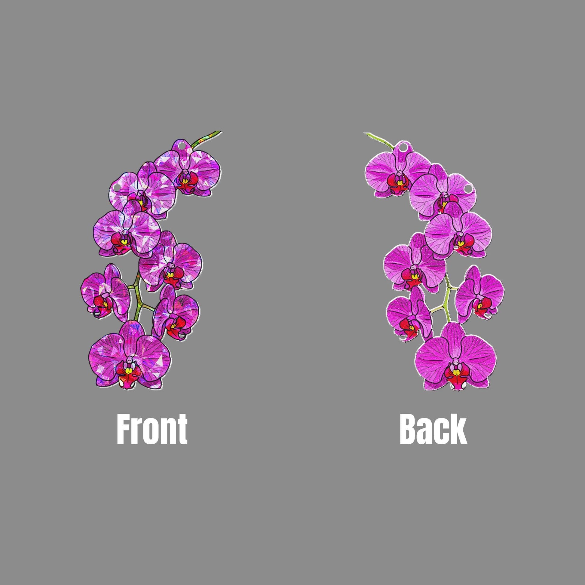 Pink Orchid Holographic Acrylic Window Hanging, Orchid Flower Decor, Floral Window Decor, Orchid Gift, Boho Sun Catcher for Plant Lovers