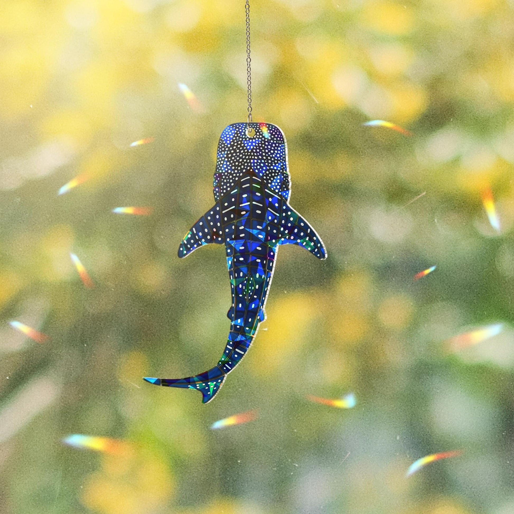 Hologram Whale Shark Suncatcher – Iridescent Acrylic Window Decor – Ocean Sea Life Gift, Sunlight Catcher, Marine Lover Ornament