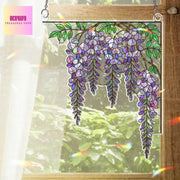 Wisteria Branch Holographic Suncatcher – acrylic Floral Window Hanging – Acrylic Sun Catcher Gift for Garden and Nature Lovers