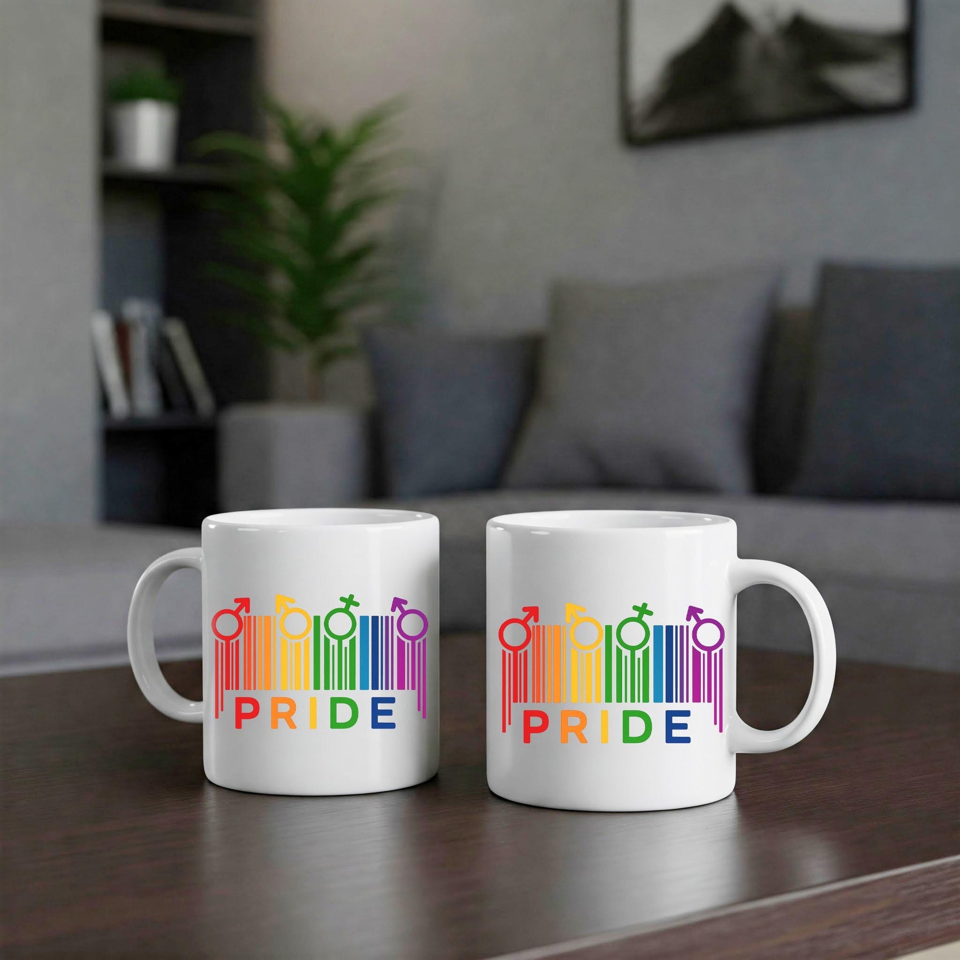 Rainbow Gender Symbols Pride Mug | LGBTQ+ Coffee Cup | Inclusive Pride Month Gift | Colorful Equality Mug | Gay Lesbian Drinkware