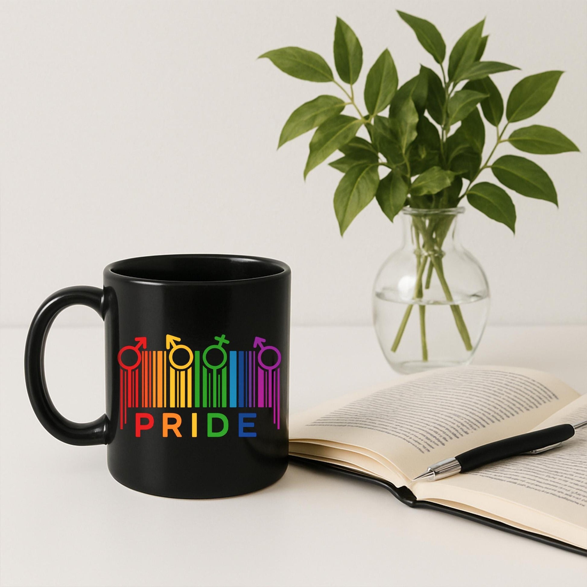 Rainbow Gender Symbols Pride Mug | LGBTQ+ Coffee Cup | Inclusive Pride Month Gift | Colorful Equality Mug | Gay Lesbian Drinkware