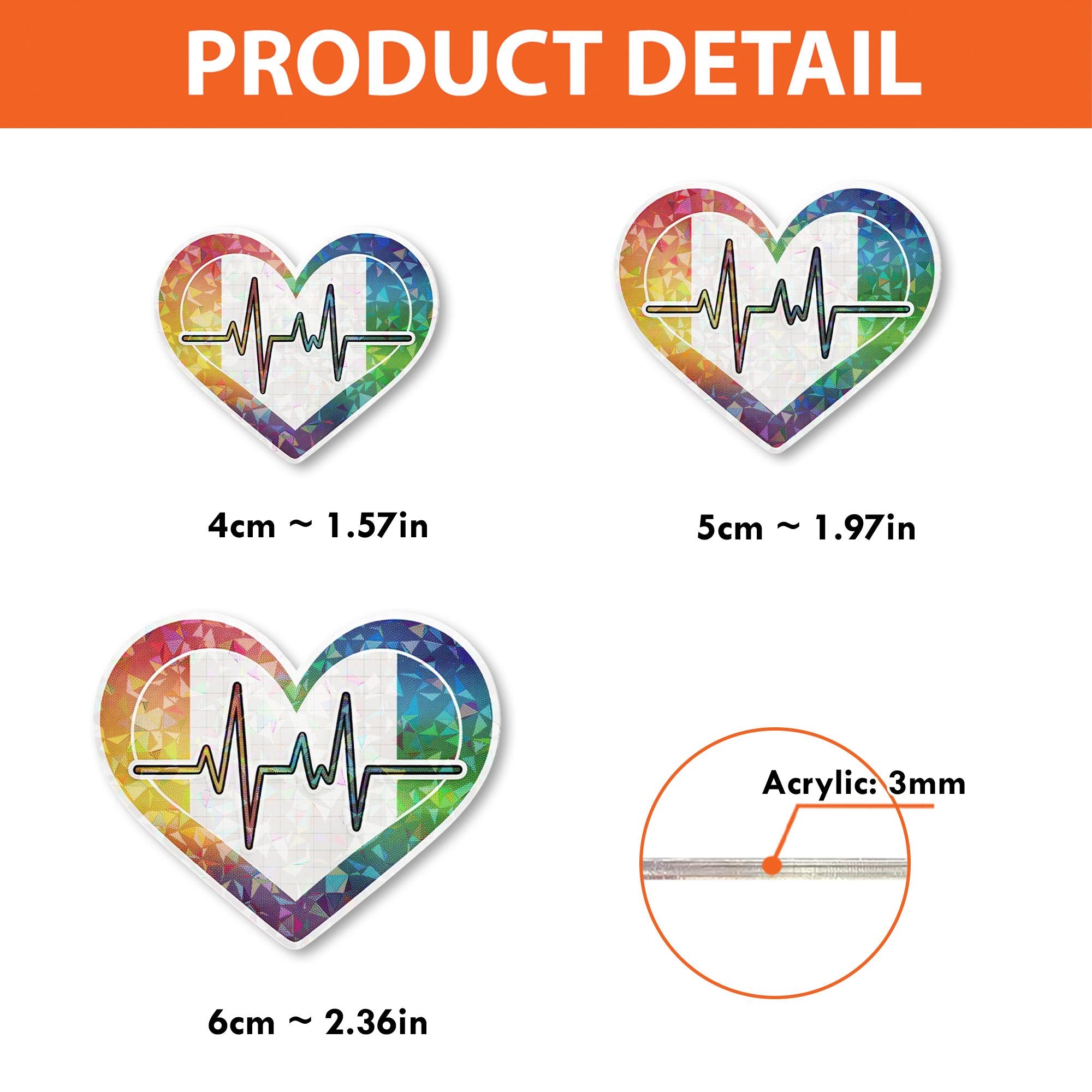 Rainbow Heartbeat Badge Reel – LGBTQ+ Holographic Nurse ID Holder, Pride Medical Gift, RN Doctor Badge Clip