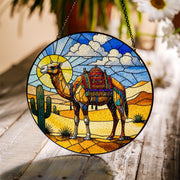 Desert Camel Glass Suncatcher – Southwestern Decor, Boho Sun Catcher, Camel Art Gift, Desert Animal Art, Desert Decor
