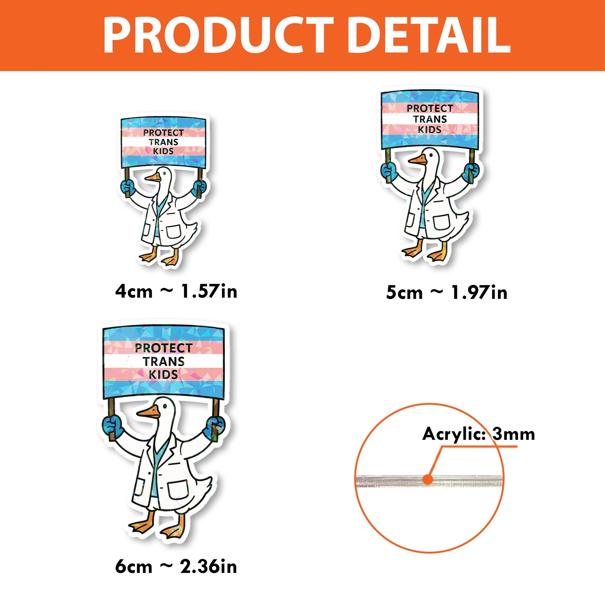 Protect Trans Kids Badge Reel | LGBTQ+ Doctor Goose ID Holder | Trans Pride Nurse Clip | Inclusive Healthcare Gift | Pride Month Reel