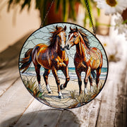 Majestic Horse Glass Suncatcher – Elegant Window Decor – Perfect Mother's Day Gift for Horse Lovers & Nature Enthusiasts
