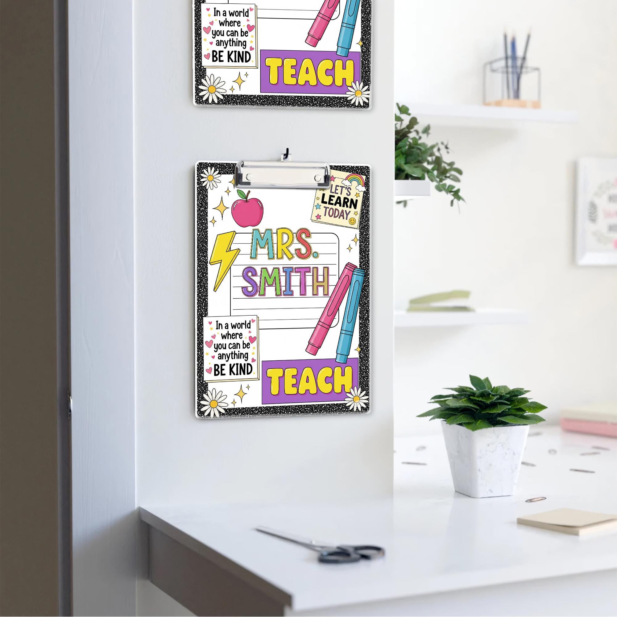Personalized Teacher Clipboard, teacher Composition Notebook Clipart, Teacher Acrylic Clipboard, Teacher Gifts, Teacher School Supplies