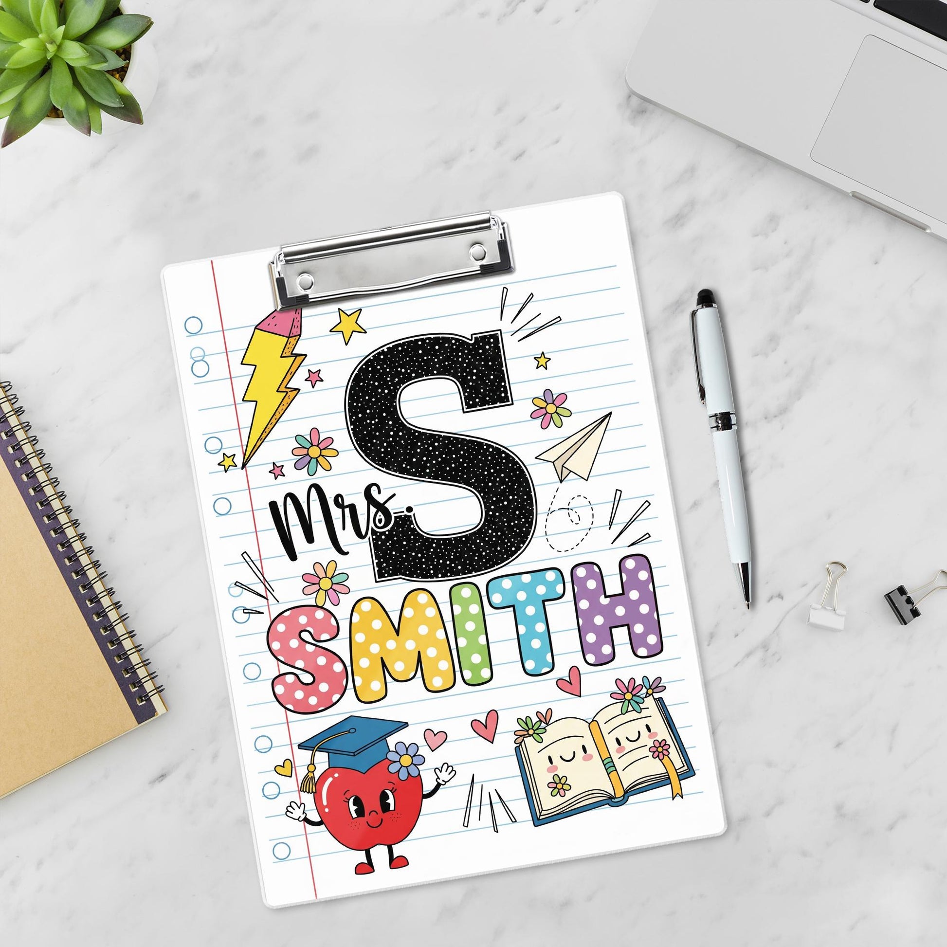 Personalized Teacher Clipboard, Teacher Name Gift, Teacher Gift, Teacher Acrylic Clipboard, Teacher Appreciation, Back To School Gift