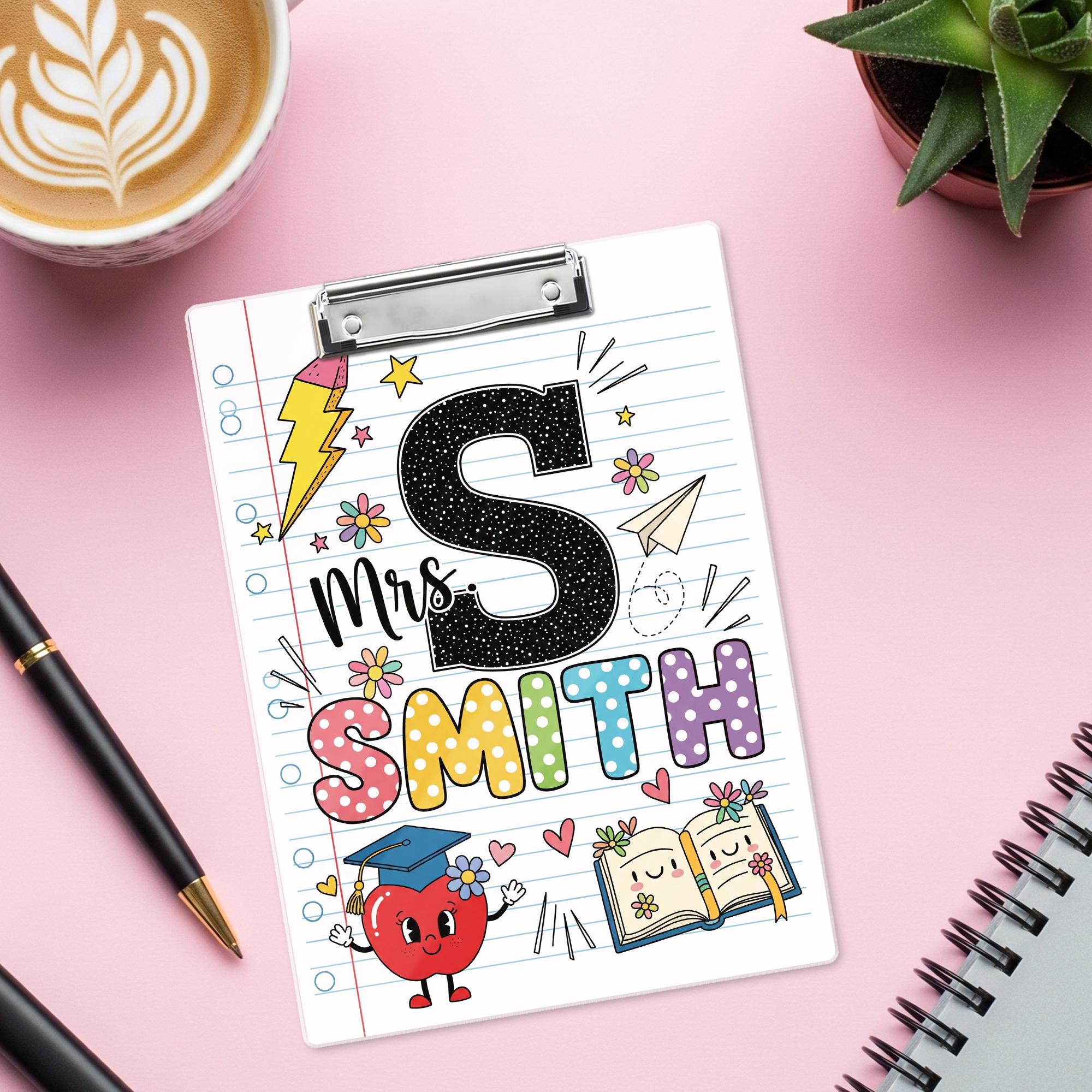 Personalized Teacher Clipboard, Teacher Name Gift, Teacher Gift, Teacher Acrylic Clipboard, Teacher Appreciation, Back To School Gift