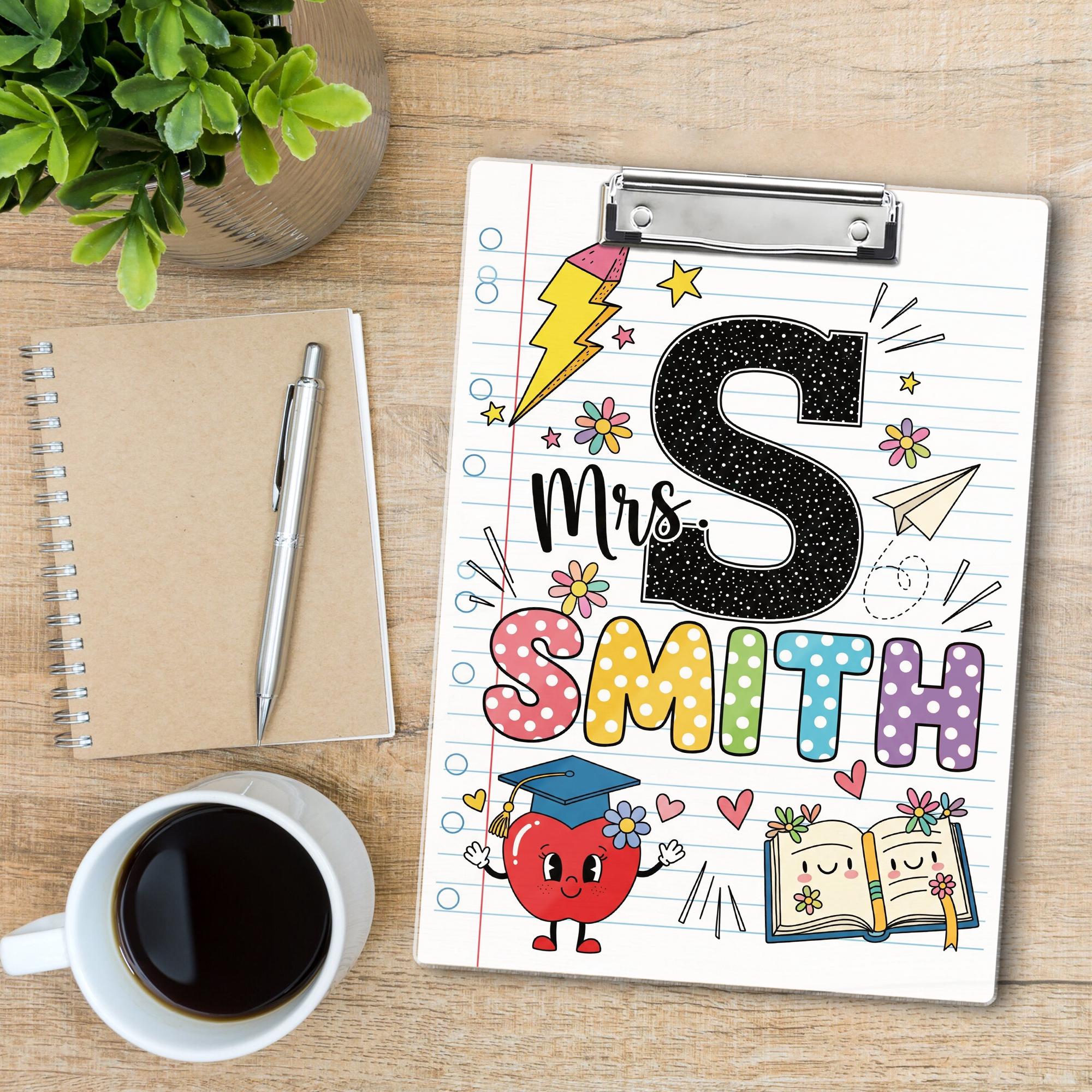 Personalized Teacher Clipboard, Teacher Name Gift, Teacher Gift, Teacher Acrylic Clipboard, Teacher Appreciation, Back To School Gift
