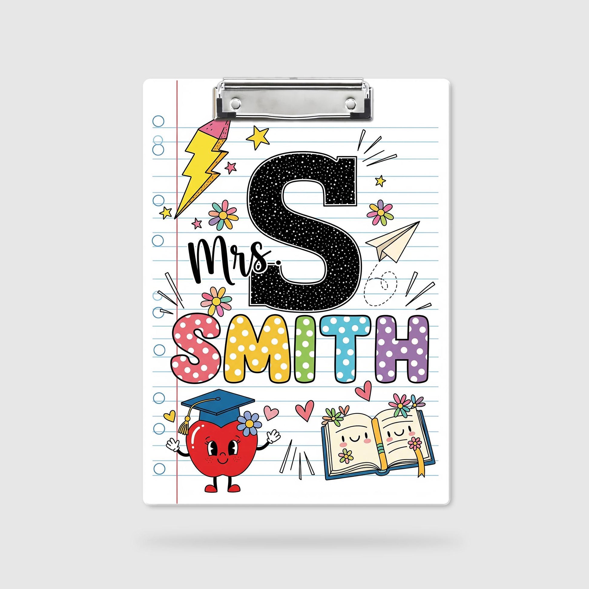 Personalized Teacher Clipboard, Teacher Name Gift, Teacher Gift, Teacher Acrylic Clipboard, Teacher Appreciation, Back To School Gift