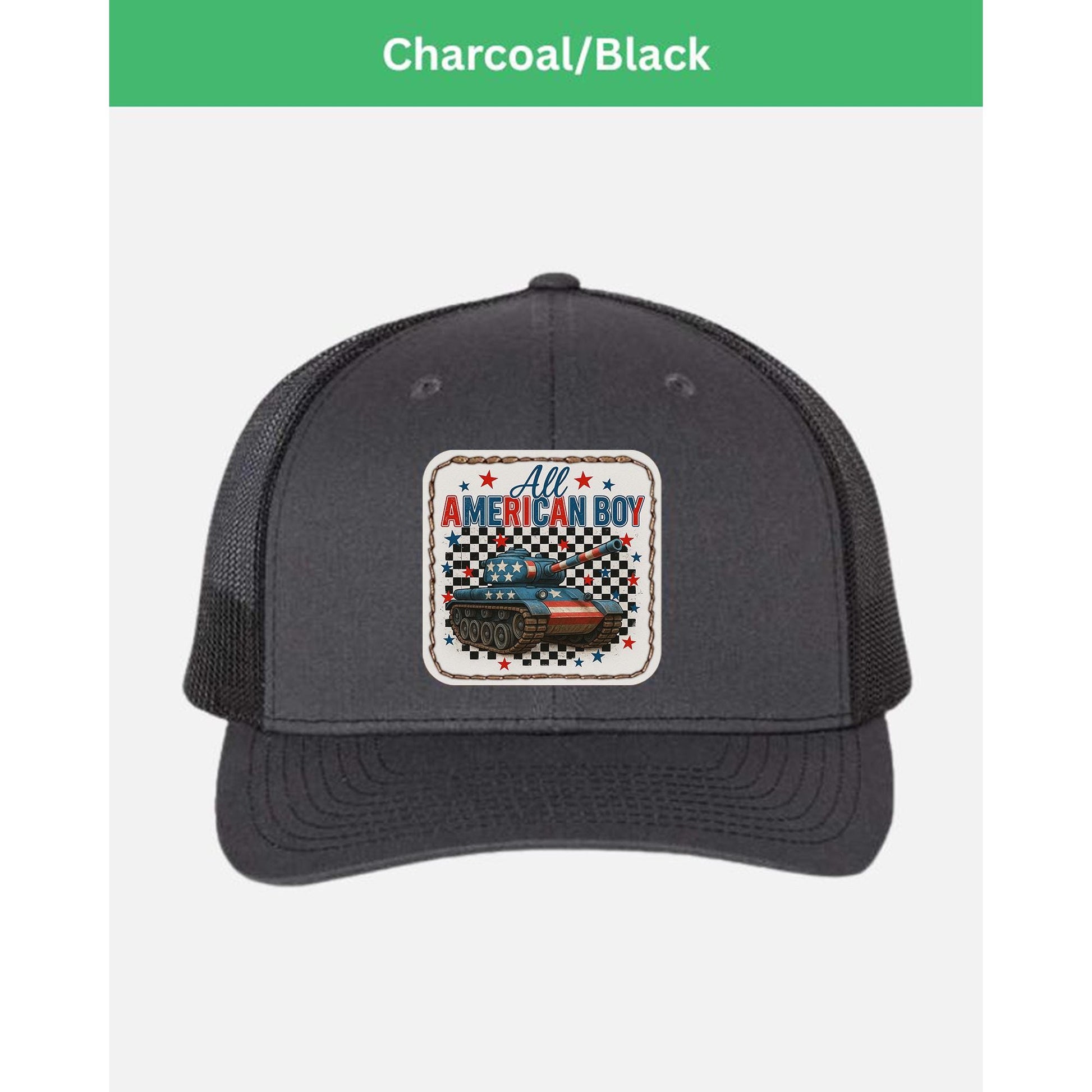 All American Boy Trucker Hat – Patriotic Tank Cap for Boys & Men – Military USA Flag Hat – 4th of July Army Gift for Him