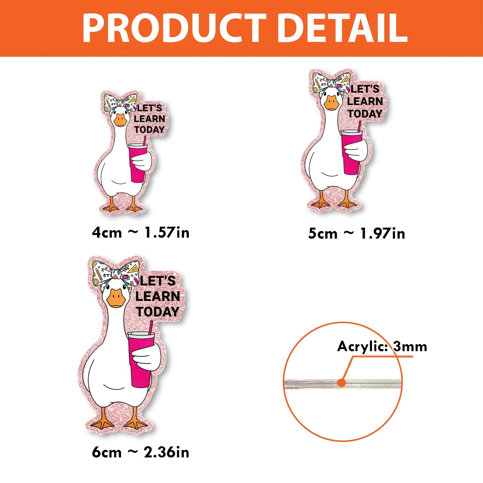 Funny Goose Teacher Badge Reel – “Let’s Learn Today” ID Holder, Cute Back to School Gift for Educators, Nurses, and Staff, Goose Lover Gift