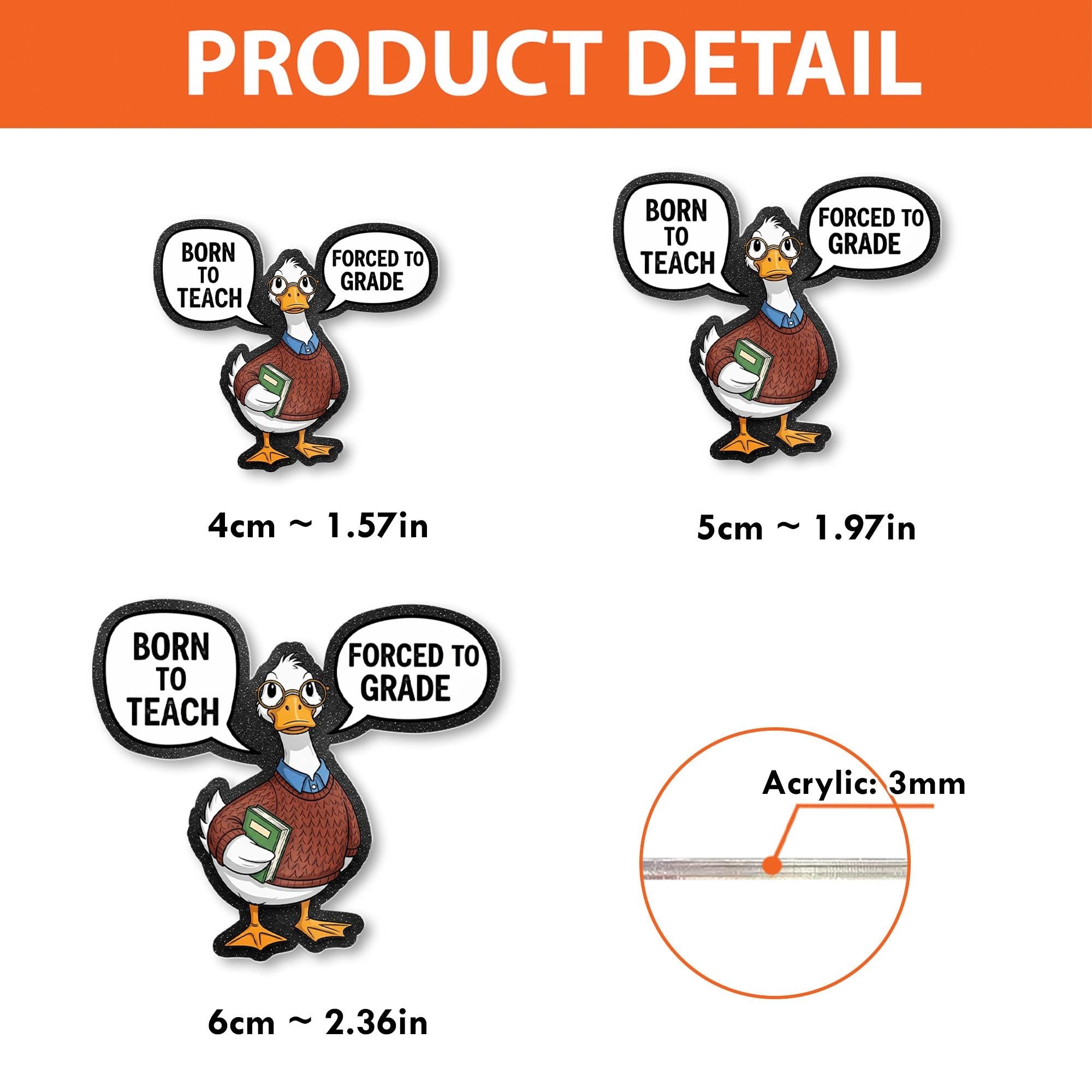 Born to Teach Forced to Grade Badge Reel – Funny Teacher ID Holder with Goose, Cute Retractable Clip for Educators & School Staff