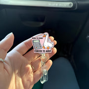 Born to Count Forced to Audit Badge Reel – Funny Accountant ID Holder, Cute Goose Retractable Clip, Gift for CPAs & Finance Staff