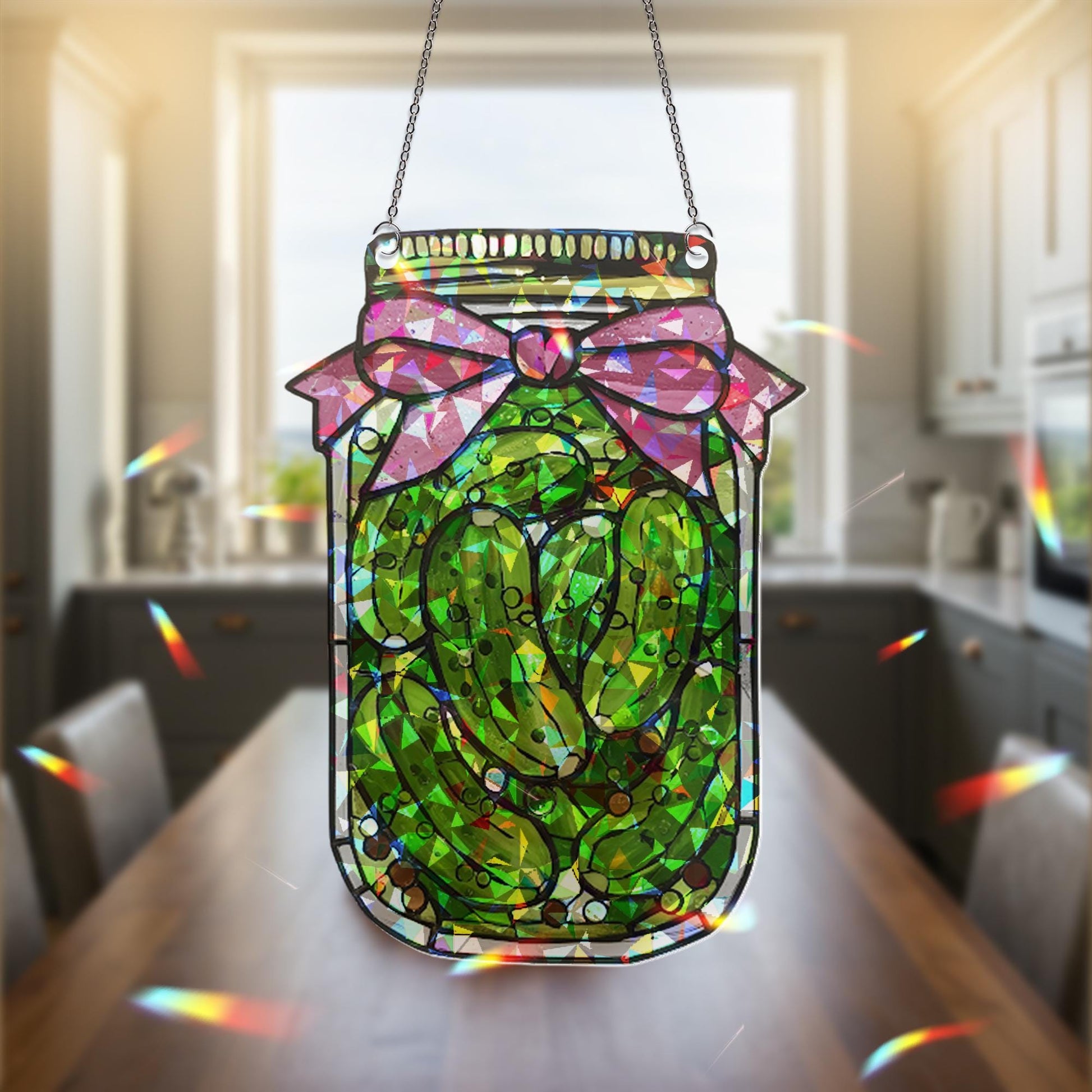 Pickle Jar Acrylic Decor, Holographic Kitchen Suncatcher, Funny Food Gift, Jar of Pickles Hologram, Pickle Window Hanging, Pickle Lover Gift