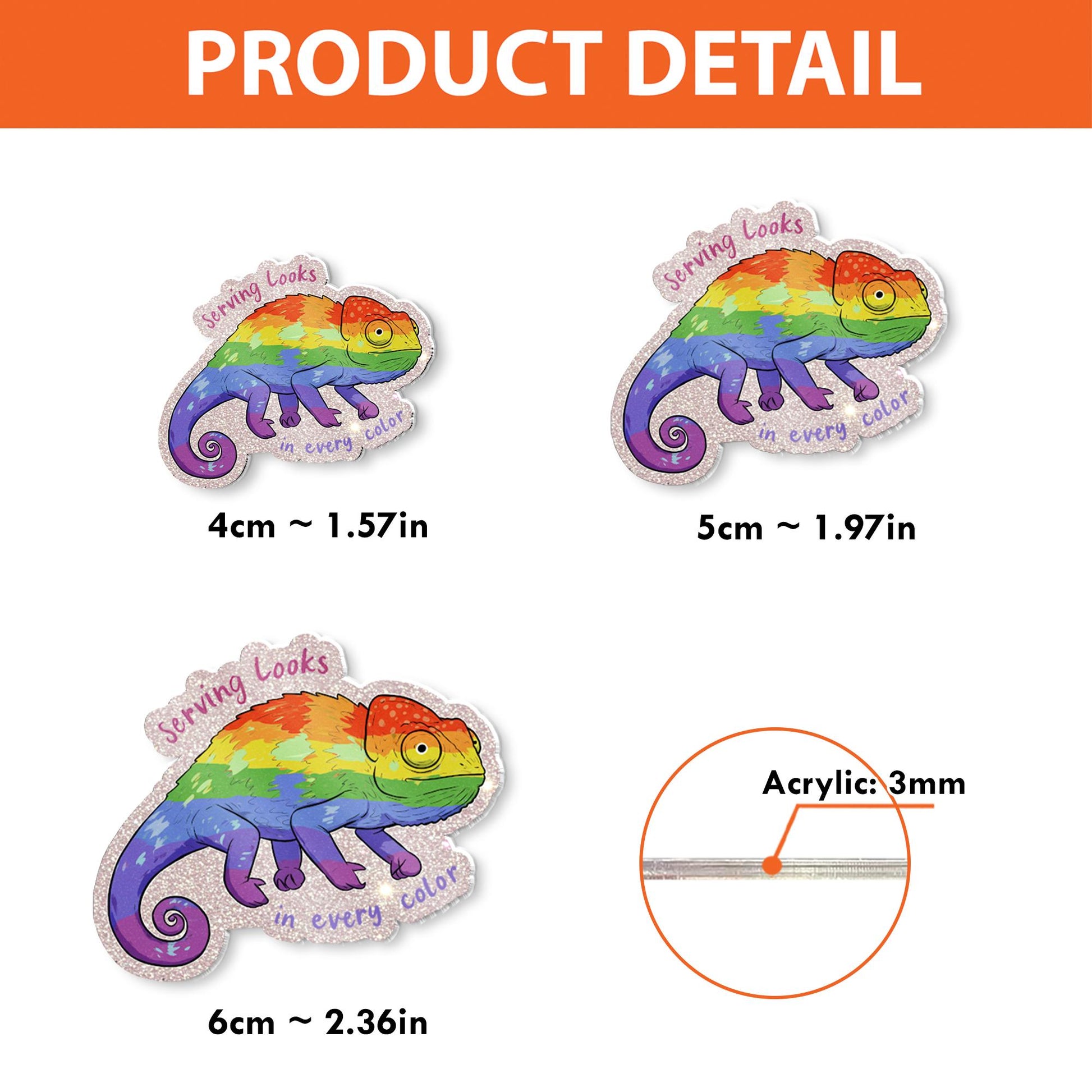 Rainbow Chameleon Badge Reel, LGBTQ Pride ID Holder, Funny Colorful Badge Clip, Cute Nurse Gift, Serving Looks Lanyard Accessory