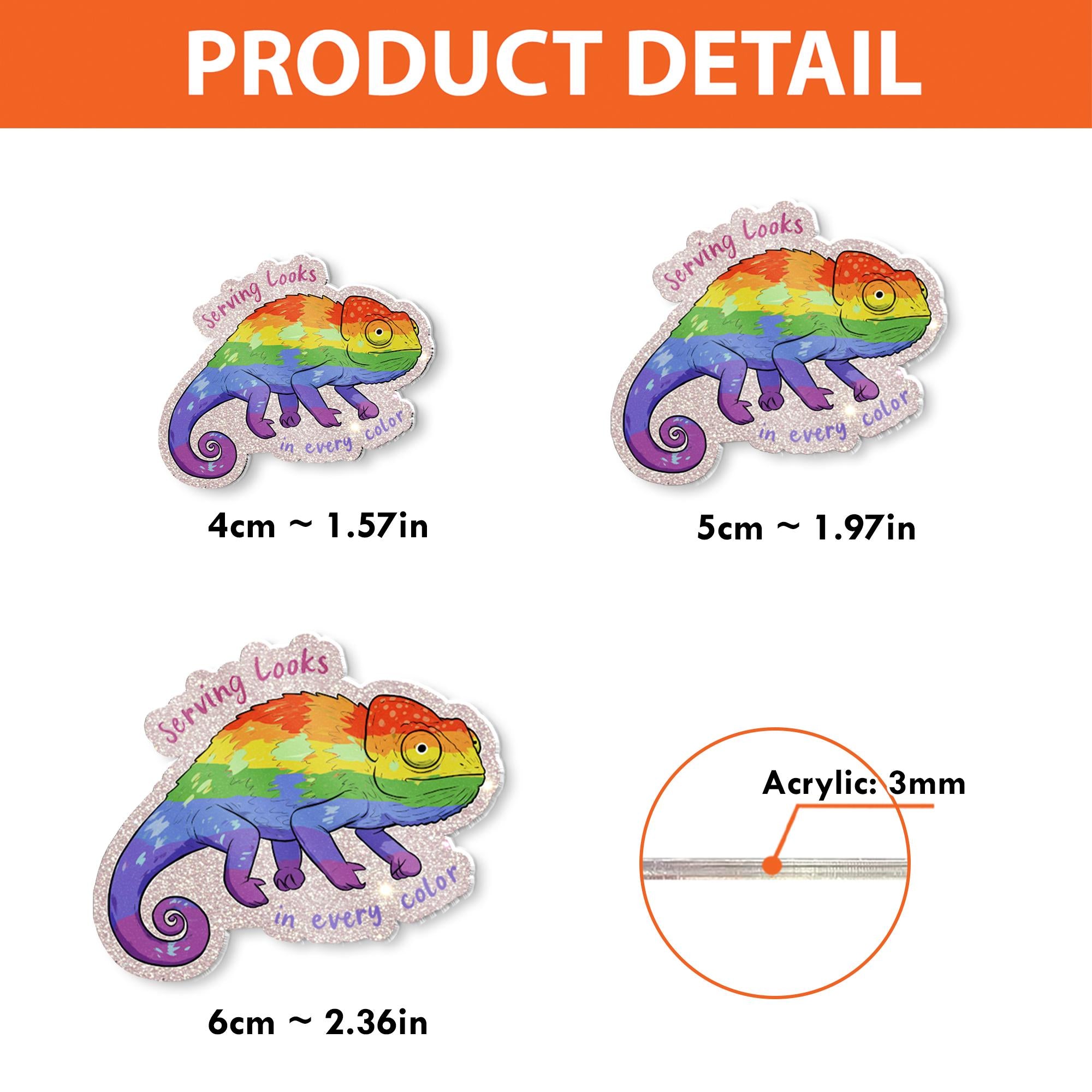 Rainbow Chameleon Badge Reel, LGBTQ Pride ID Holder, Funny Colorful Badge Clip, Cute Nurse Gift, Serving Looks Lanyard Accessory