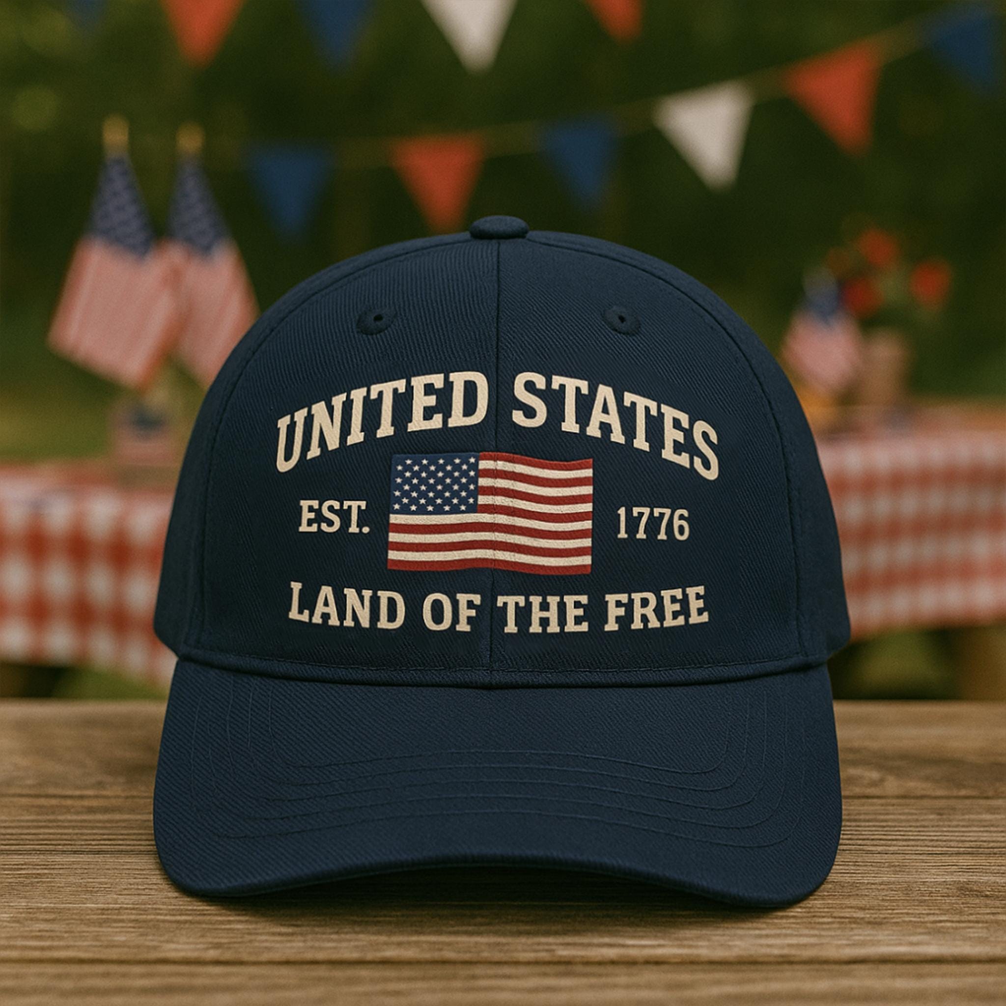 United States Cap, Land of the Free Cap, 4th July Hat, Patriotic USA Baseball Cap, American Flag Cap, Independence Day Hat