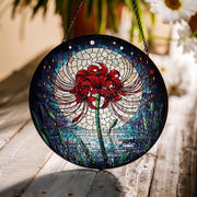 Spider Lily Glass Suncatcher – Elegant Floral Window Decor – Perfect Mother's Day Gift – Botanical Home Accent